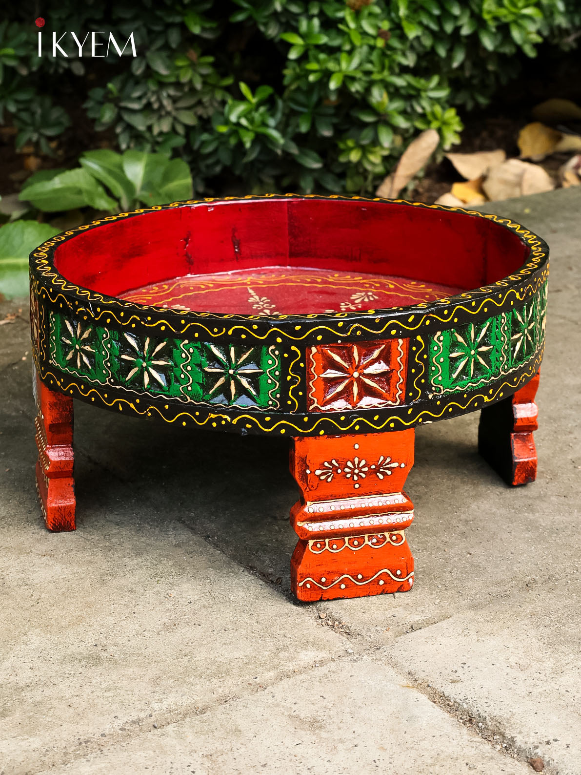 Wooden Chakki Painted Tray Table