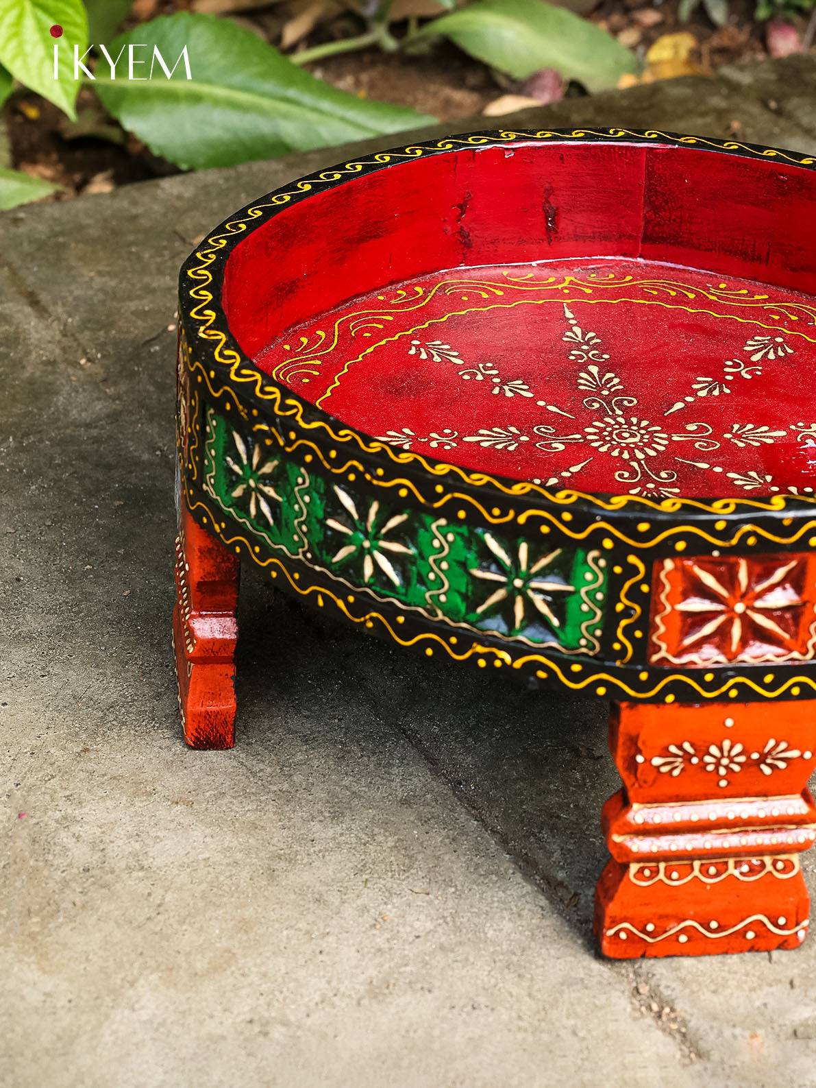 Wooden Chakki Painted Tray Table