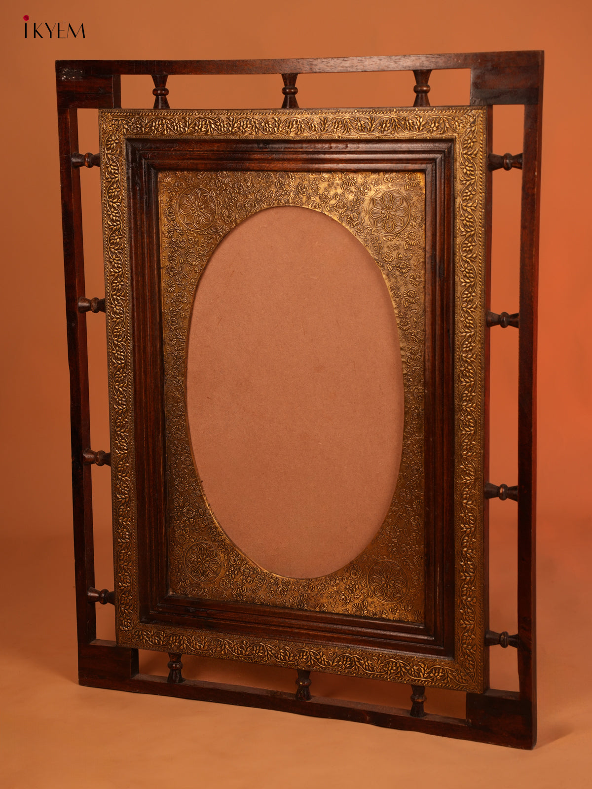 Wooden Brass Fitted Mirror Frame - 4JJ04064