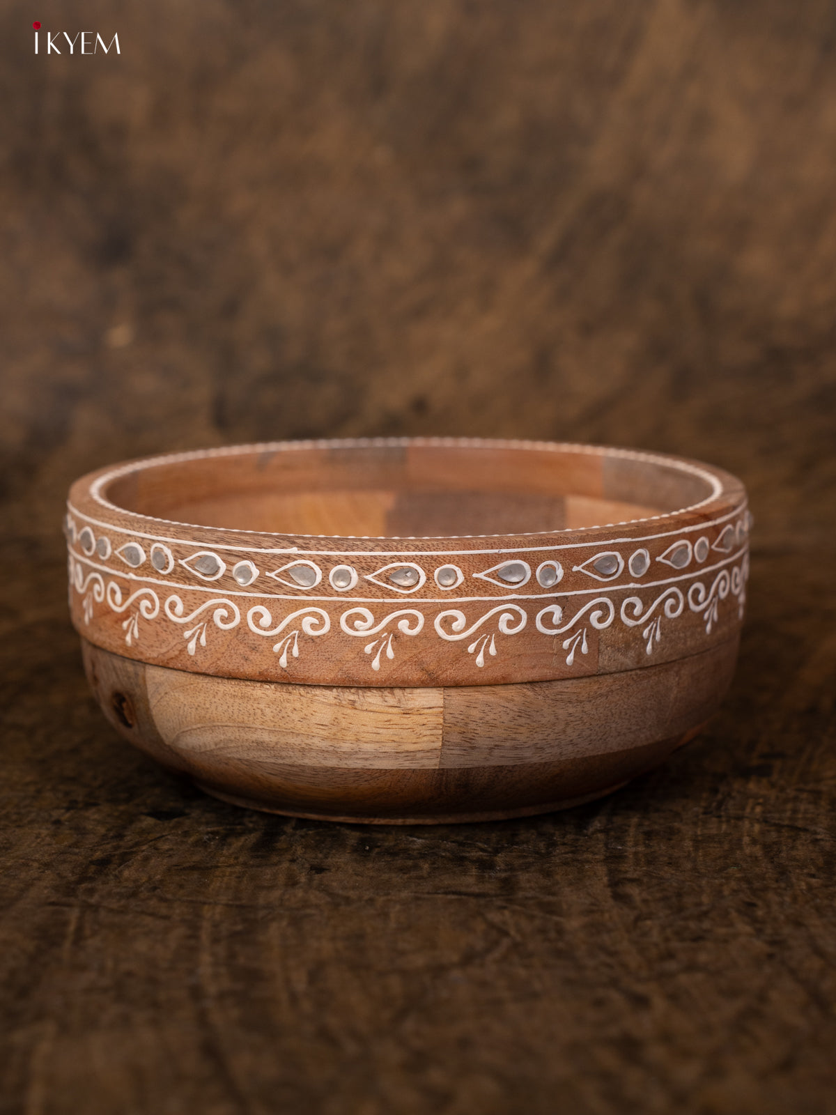 Wooden Hand Painted Bowl- 4JJ04094