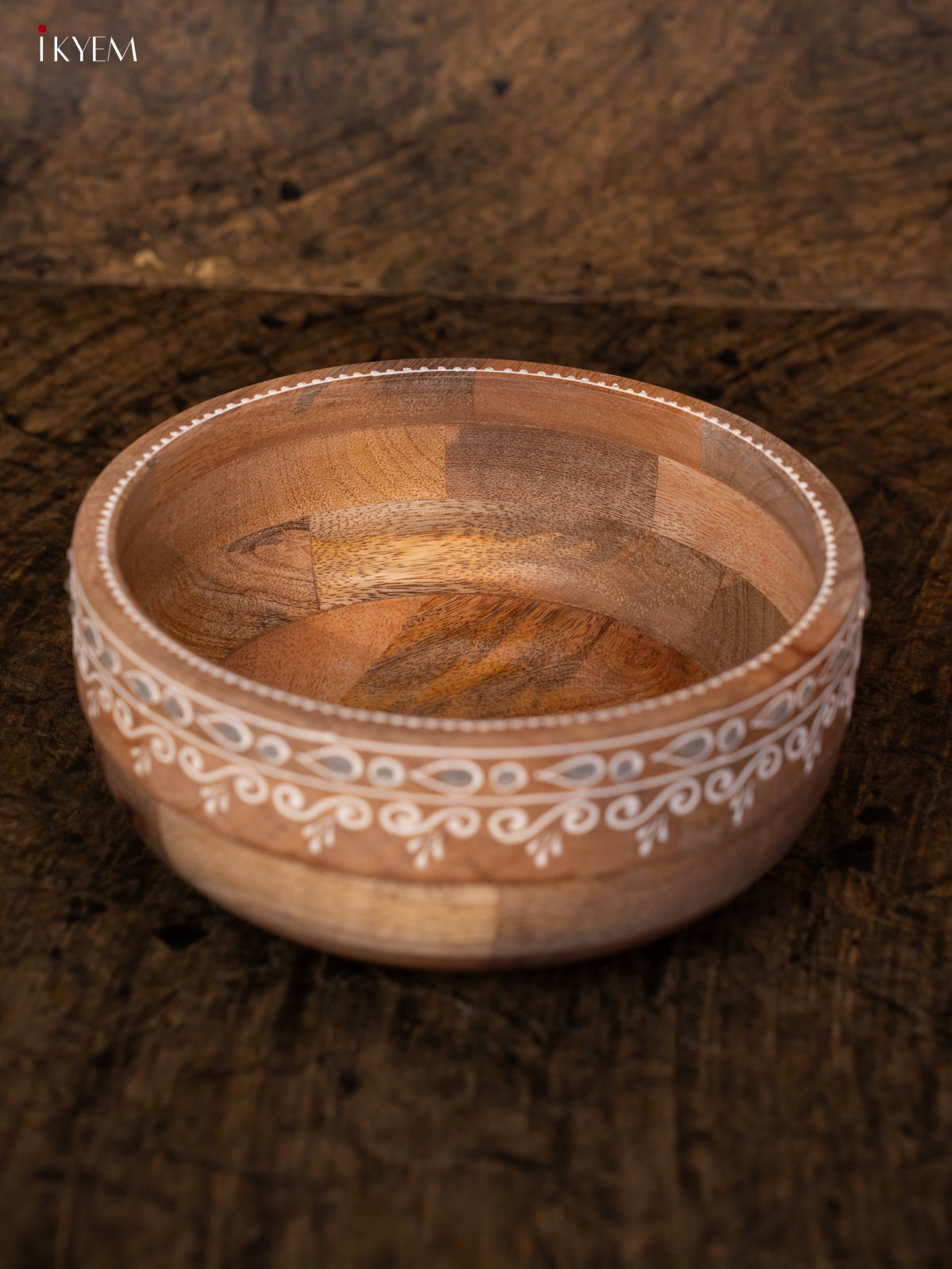 Wooden Hand Painted Bowl- 4JJ04094