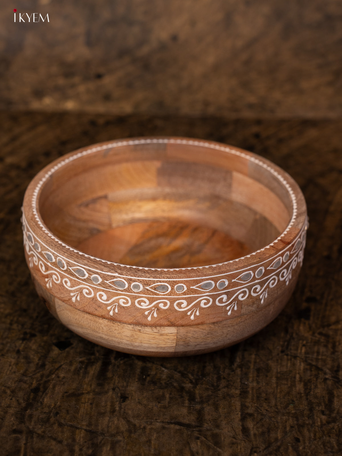 Wooden Hand Painted Bowl- 4JJ04094