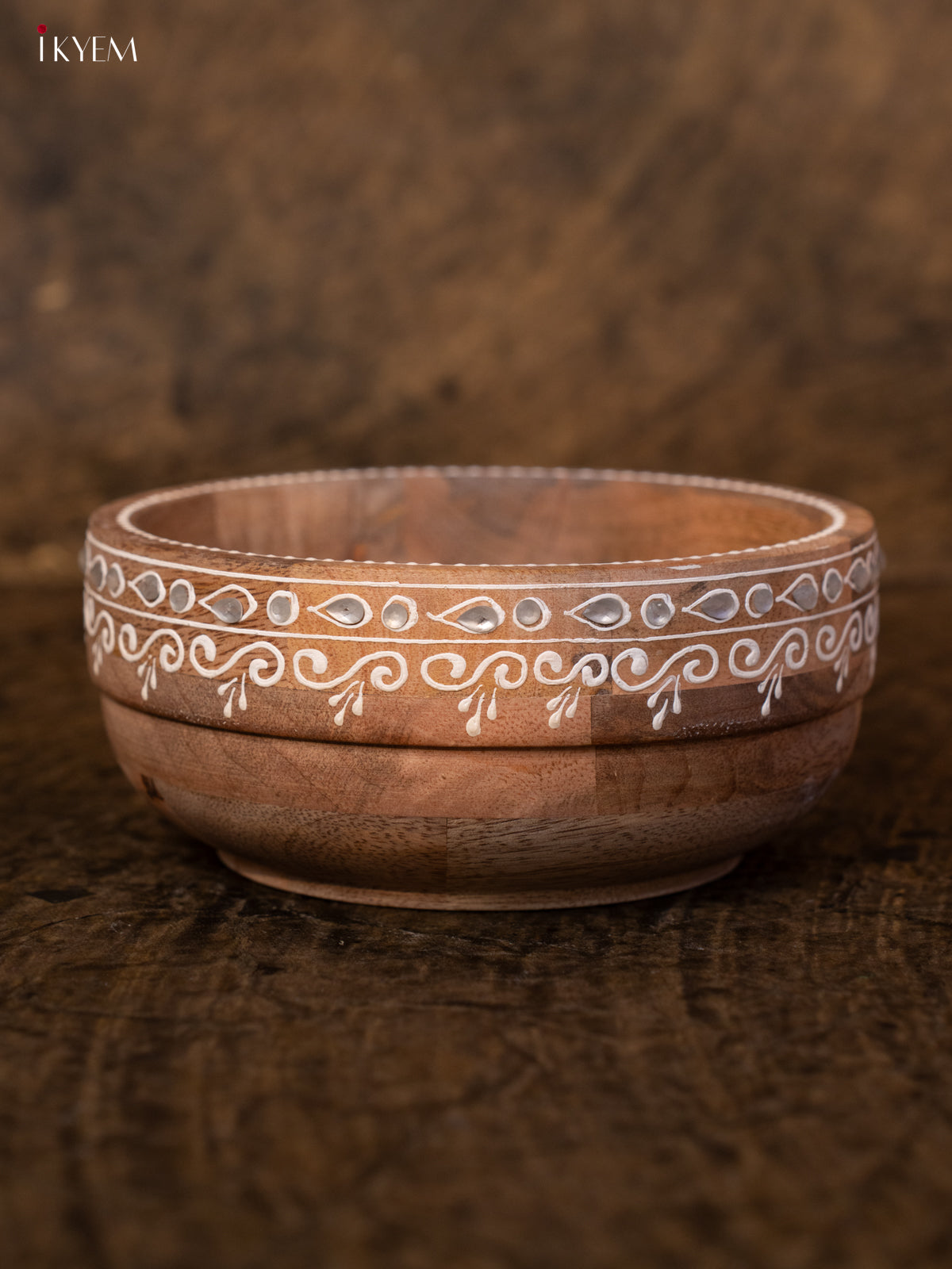 Wooden Hand Painted Bowl - 4JJ04095