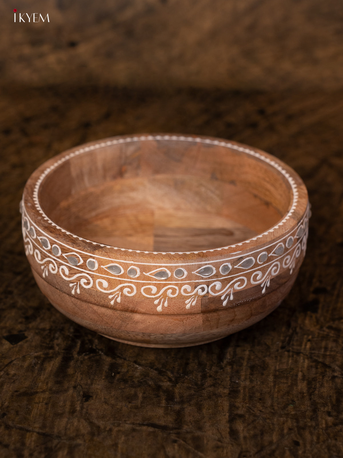 Wooden Hand Painted Bowl - 4JJ04095