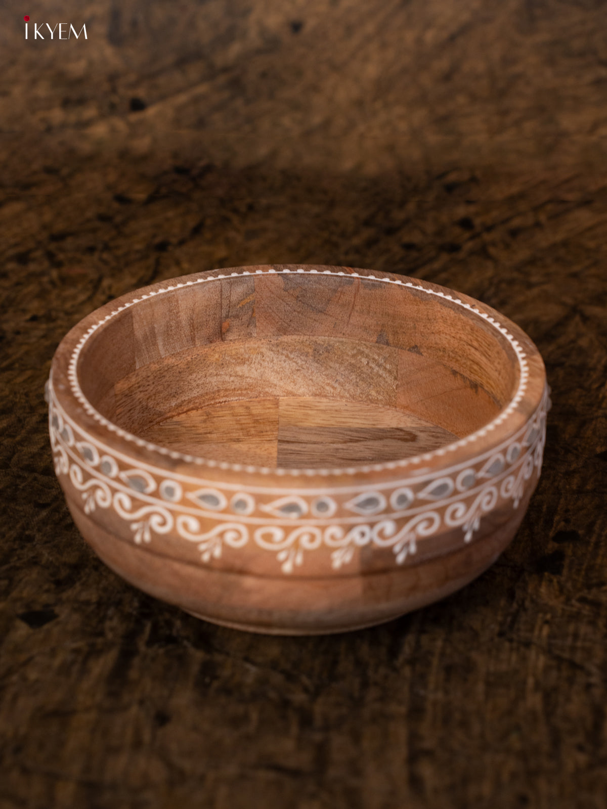 Wooden Hand Painted Bowl - 4JJ04095