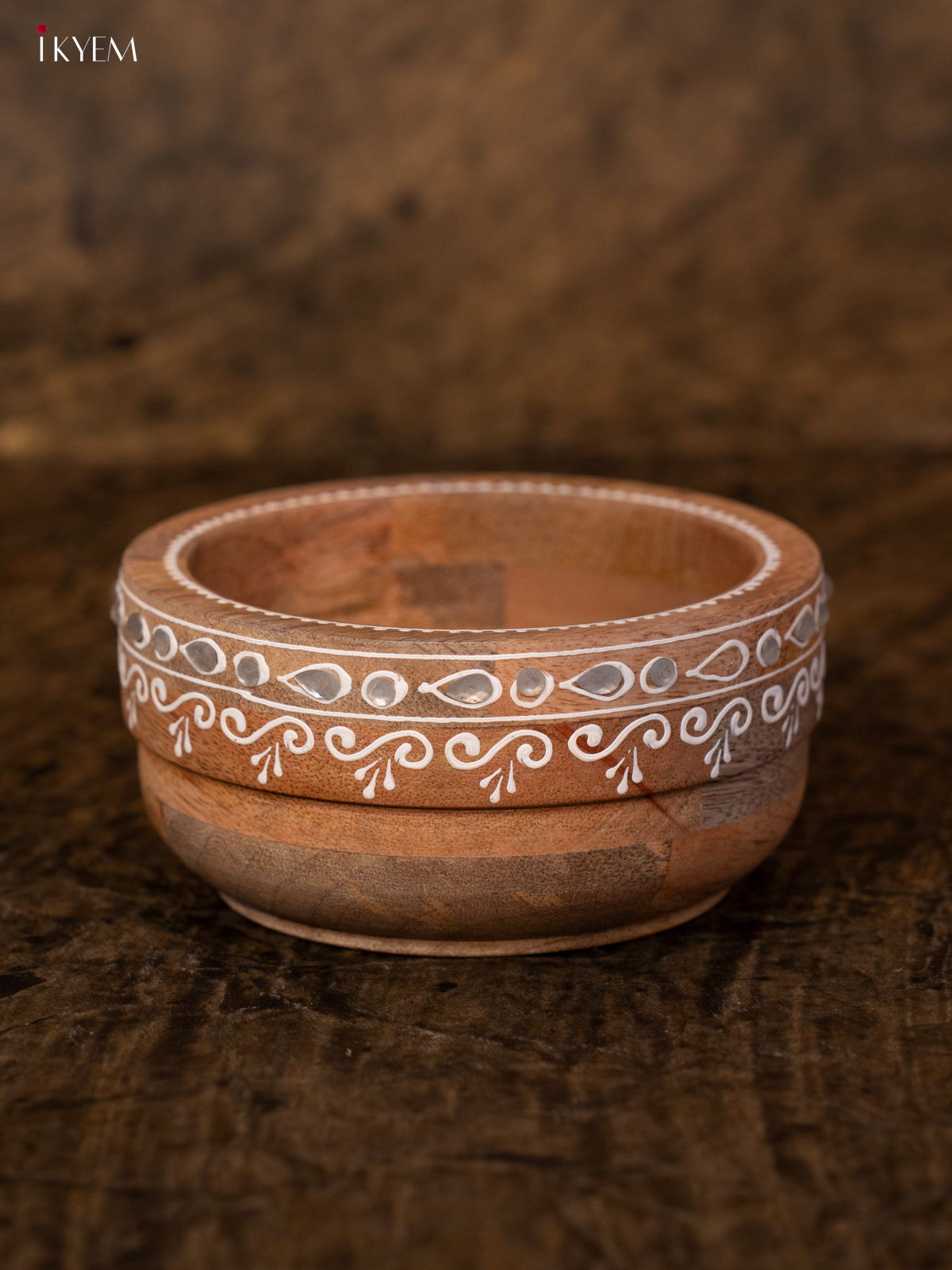 Wooden Hand Painted Bowl - 4JJ04096