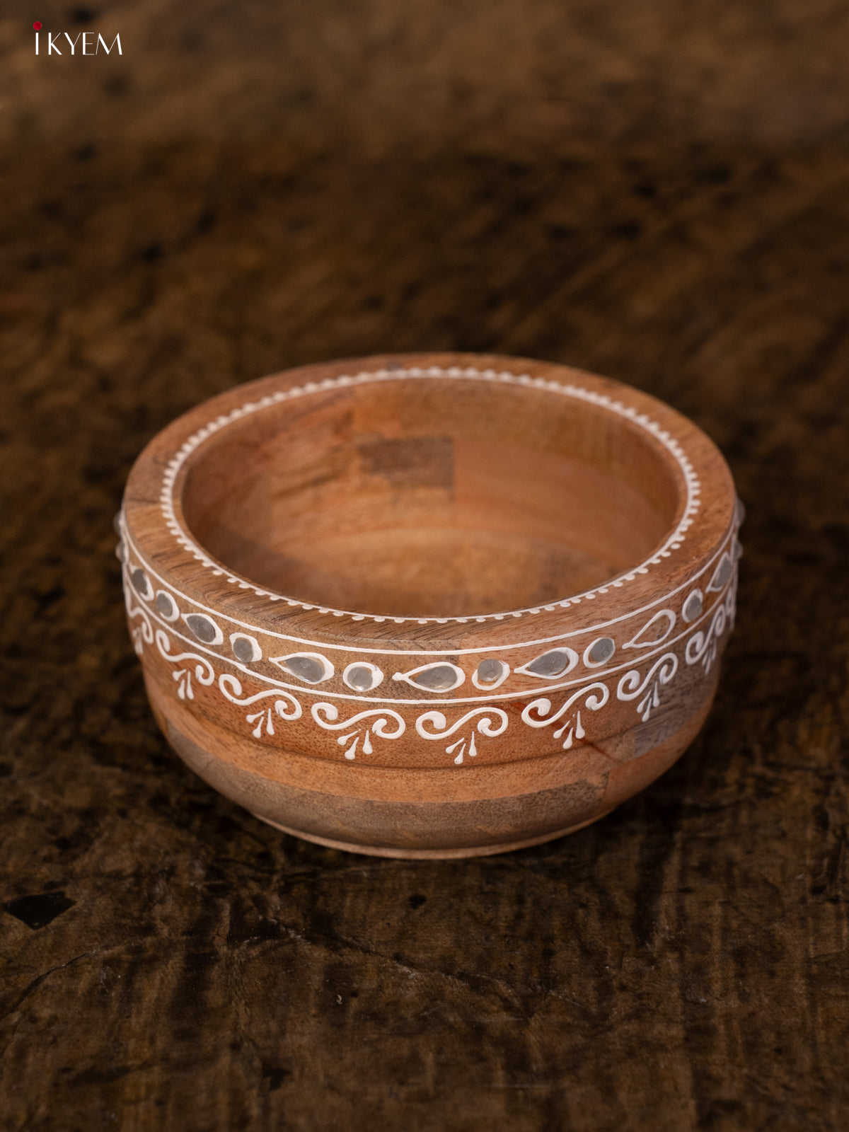 Wooden Hand Painted Bowl - 4JJ04096