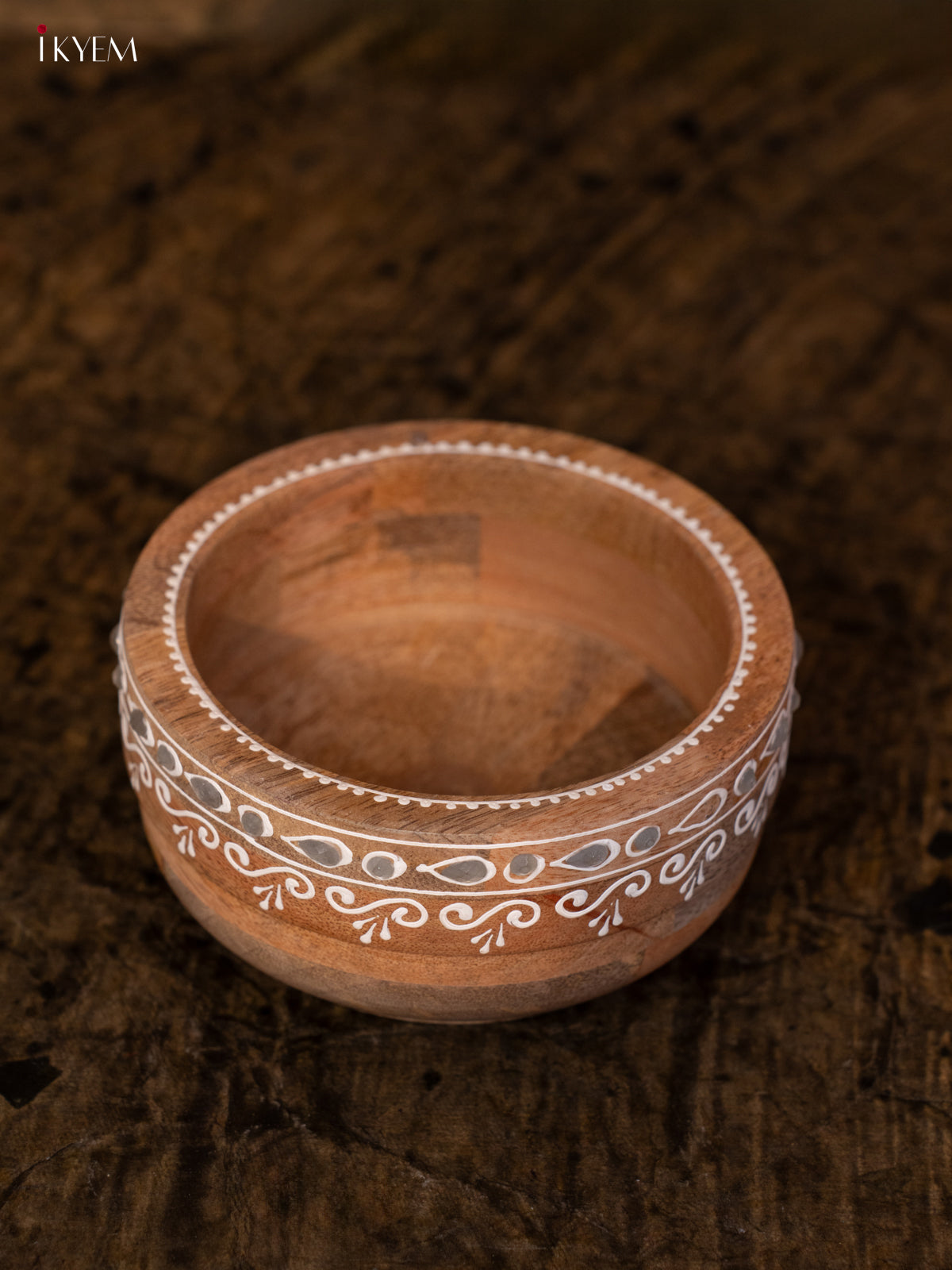 Wooden Hand Painted Bowl - 4JJ04096