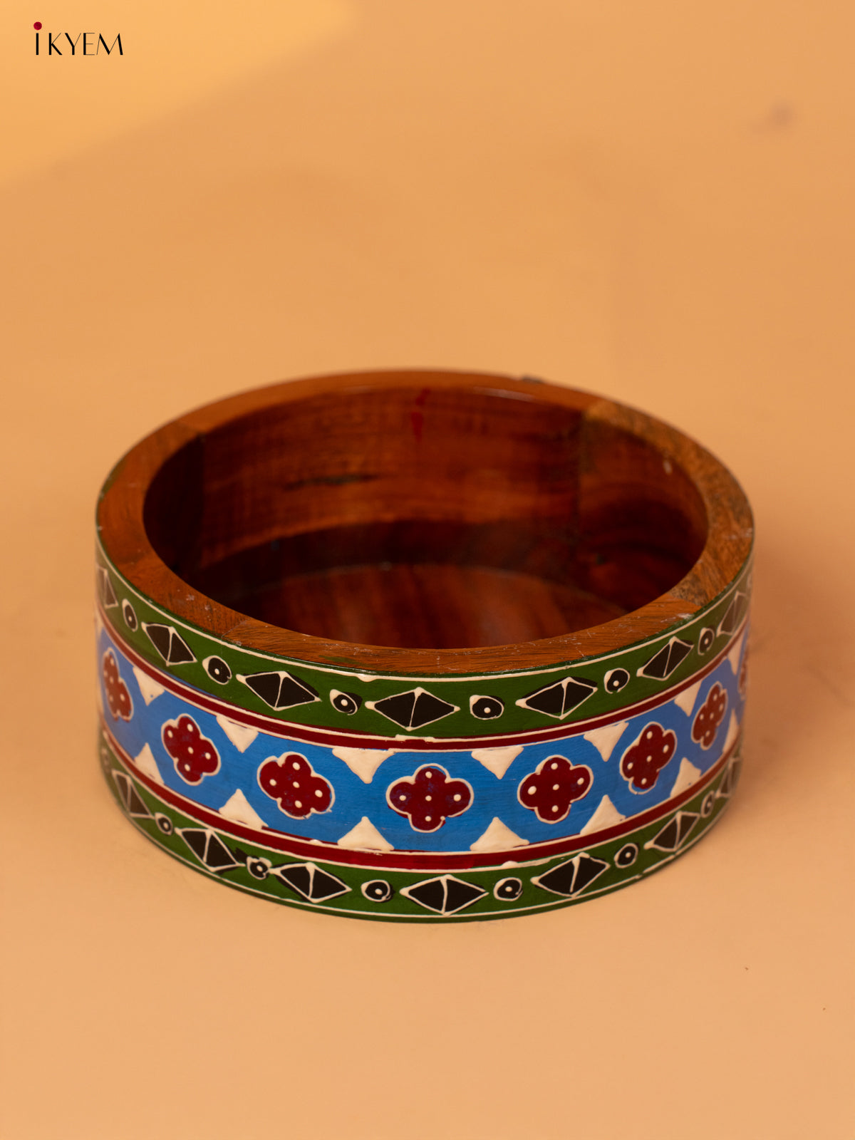 Wooden Hand Painted Bowl - 4JJ04100