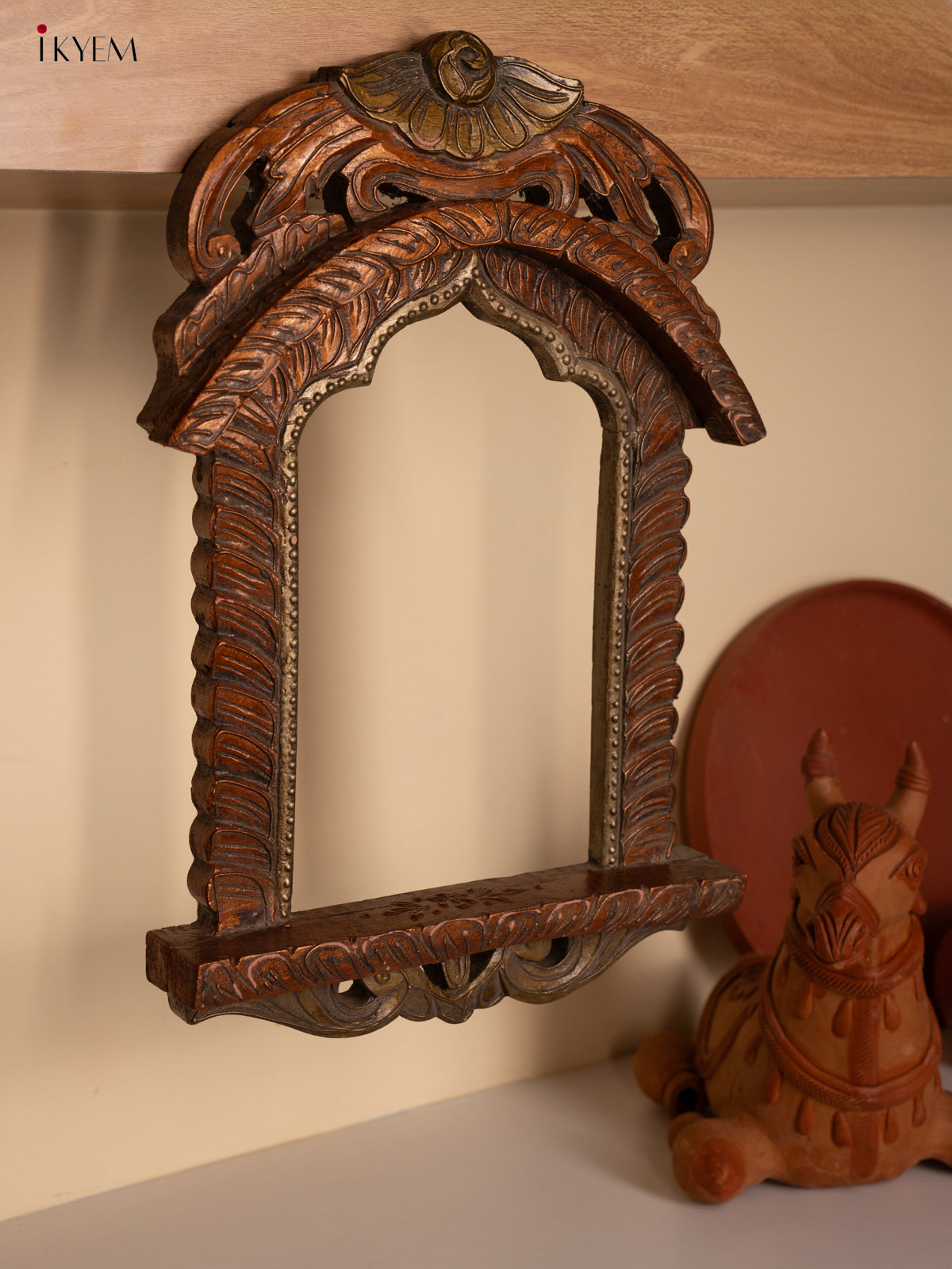 Wooden Peacock Mirror Frame - 4JJ04103