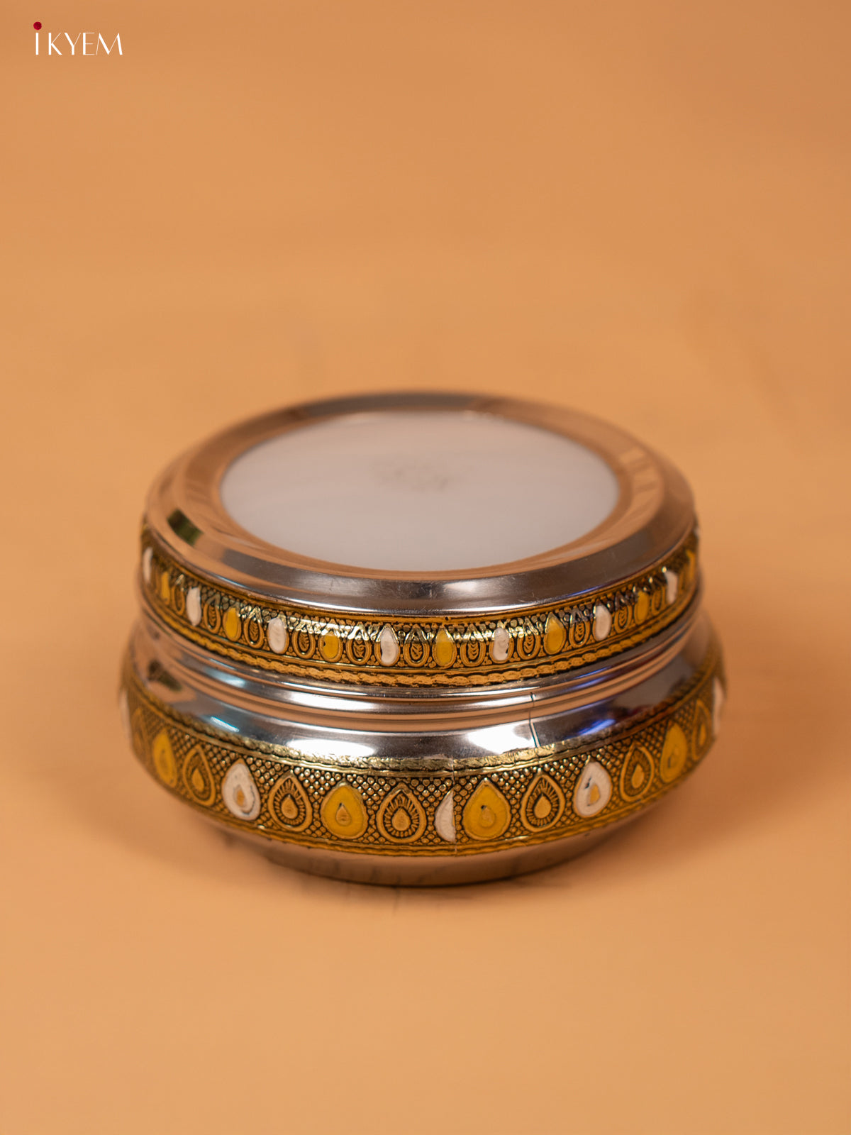 Meenakari Transparent Dabba 2.3 Inch- 4JJ12056