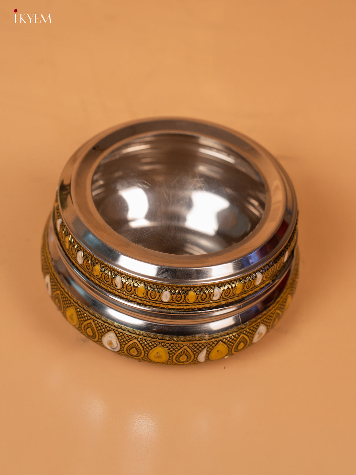 Meenakari Transparent Dabba 2.3 Inch- 4JJ12056