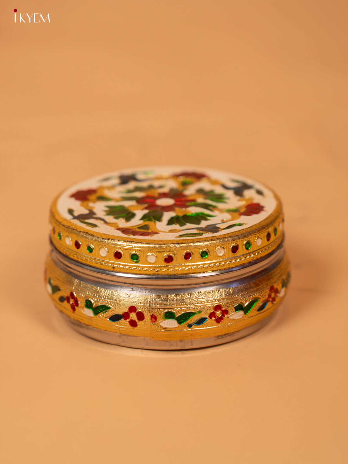 Meenakari Dabba Foral (4×4)- 4JJ12059