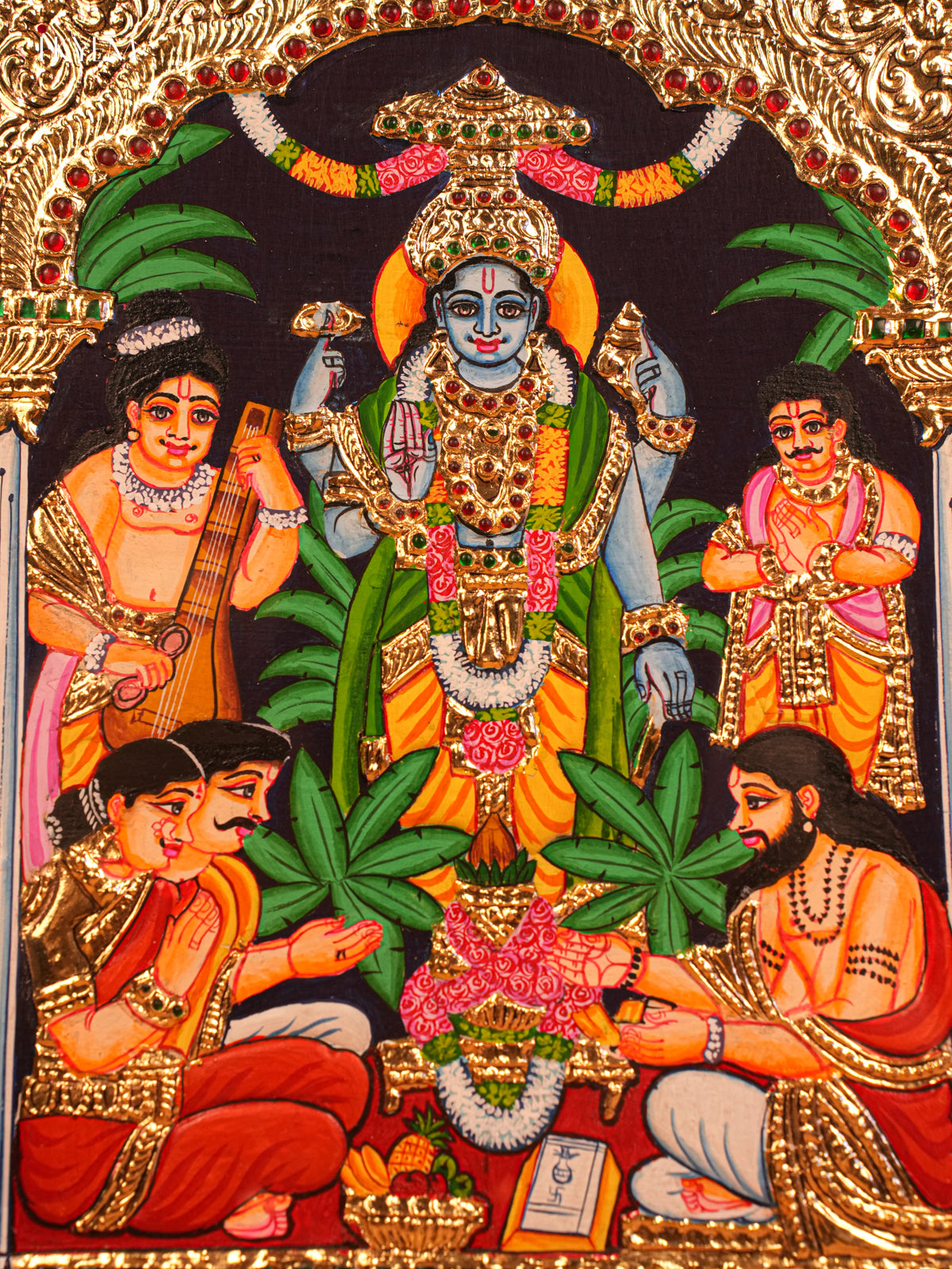 Satyanarayana Swamy Tanjore Painting 18*15 - 4KJ09002