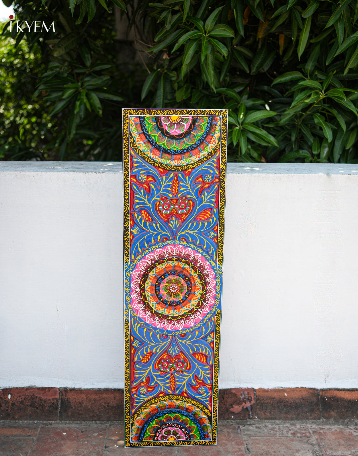 Hand-painted Carved Wood Panel