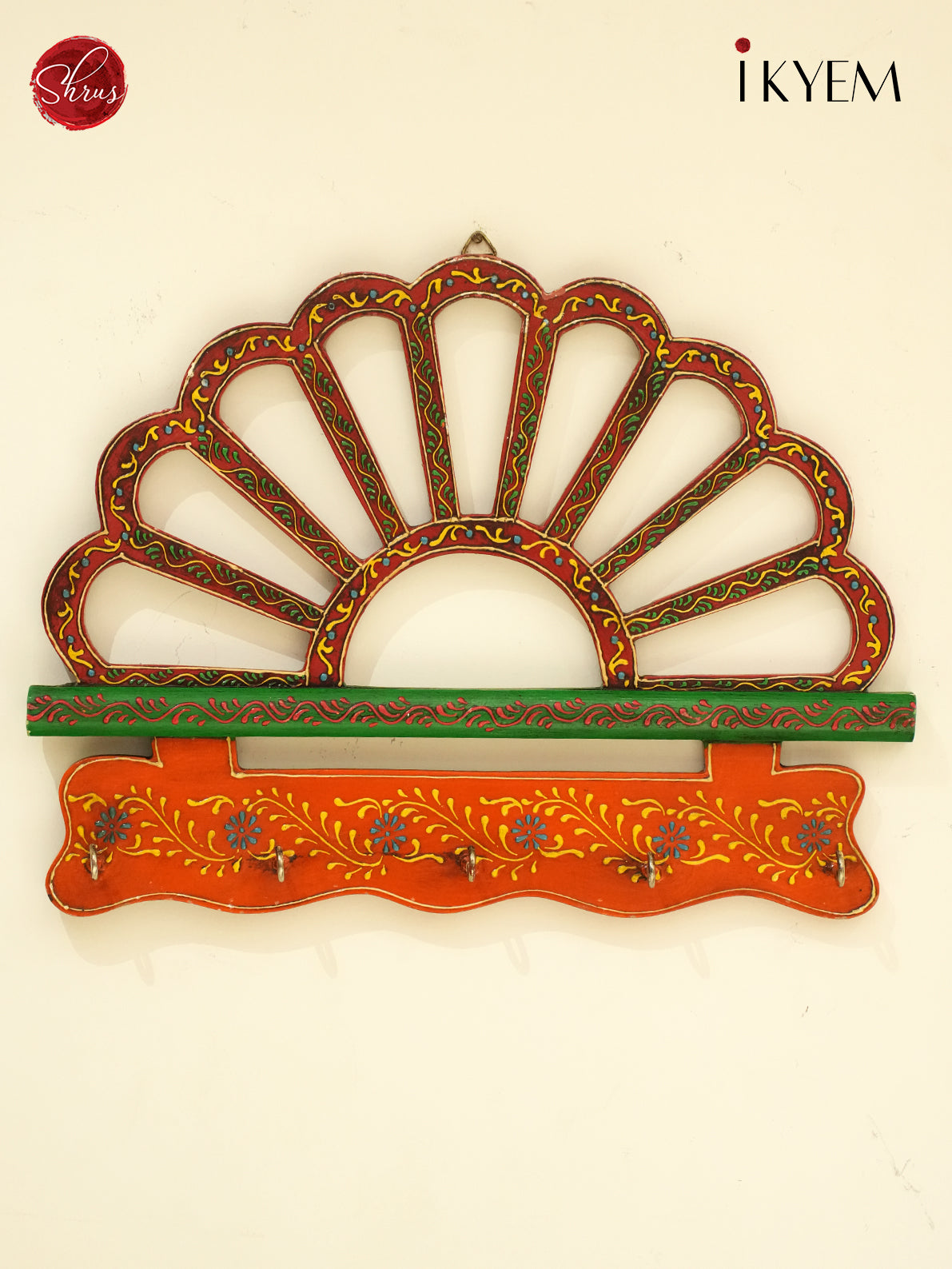 Wooden hand painted key holder