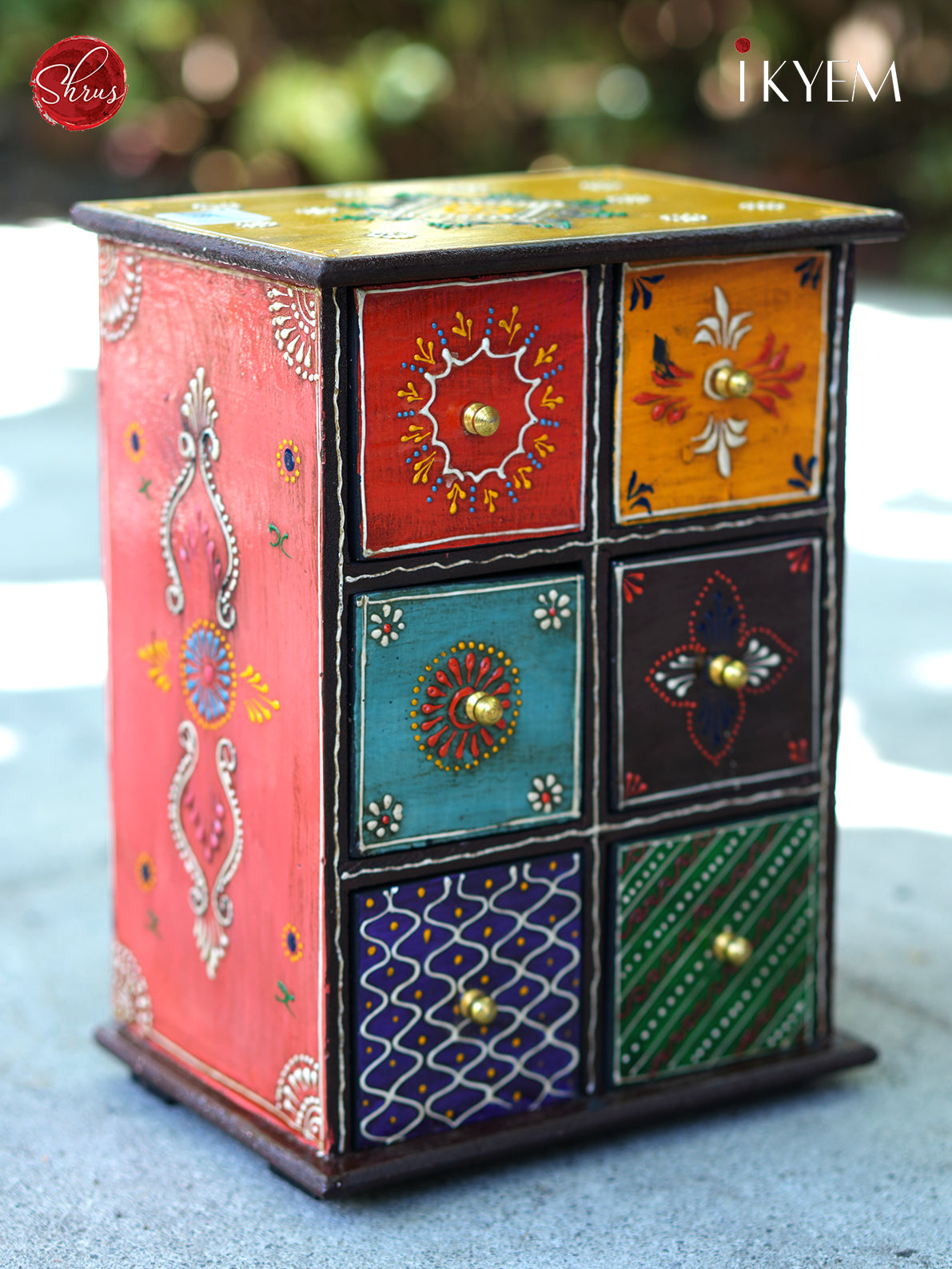 Wooden Jewellery Box with 6 Drawers