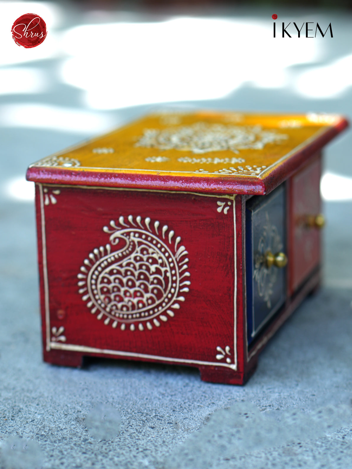 Wooden Jewellery Box with 2 Drawers