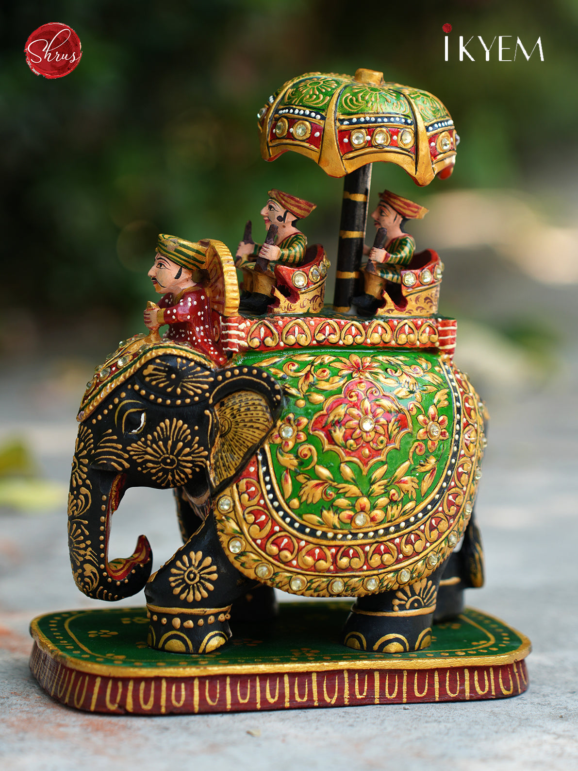 Handpainted wooden Ambari elephant-Return gift