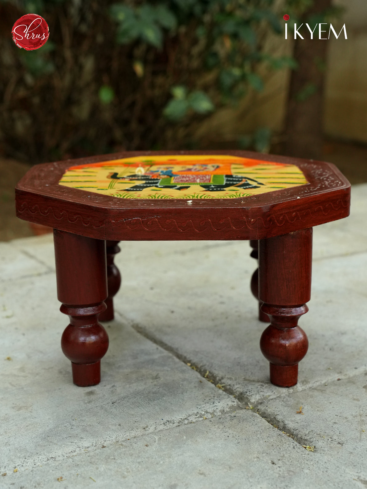 Handpainted Wooden Stool