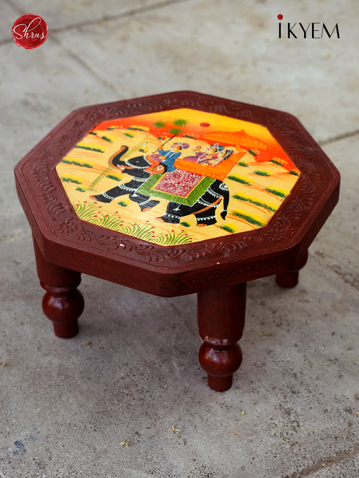 Handpainted Wooden Stool