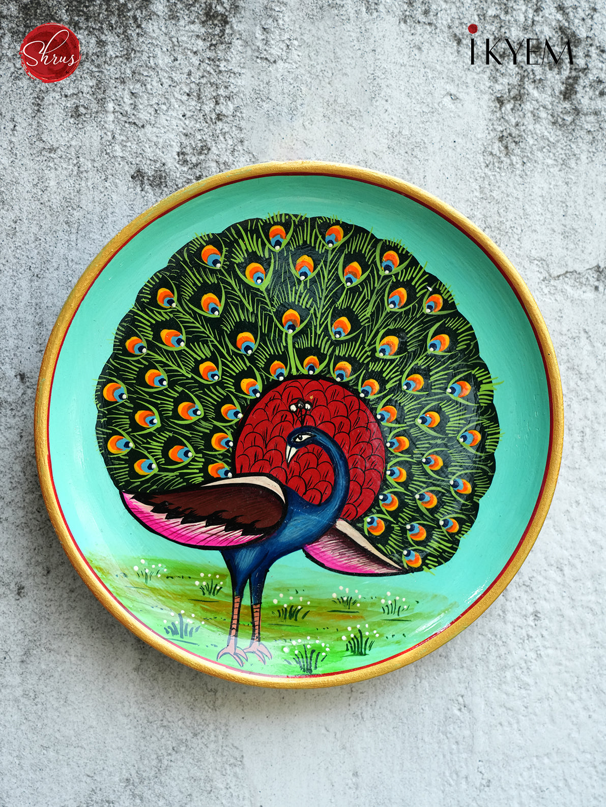 Handpainted Peacock Wall plate