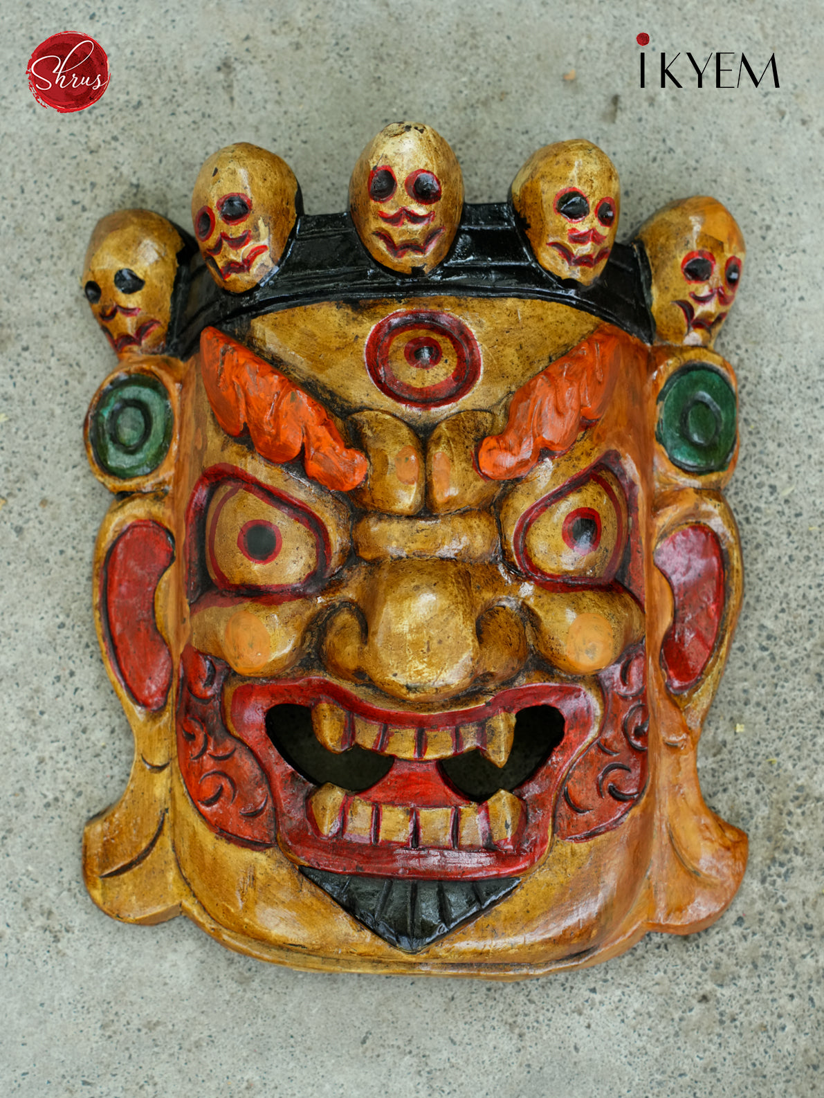 4DJ06084-WOODEN BHAIRAV MASK