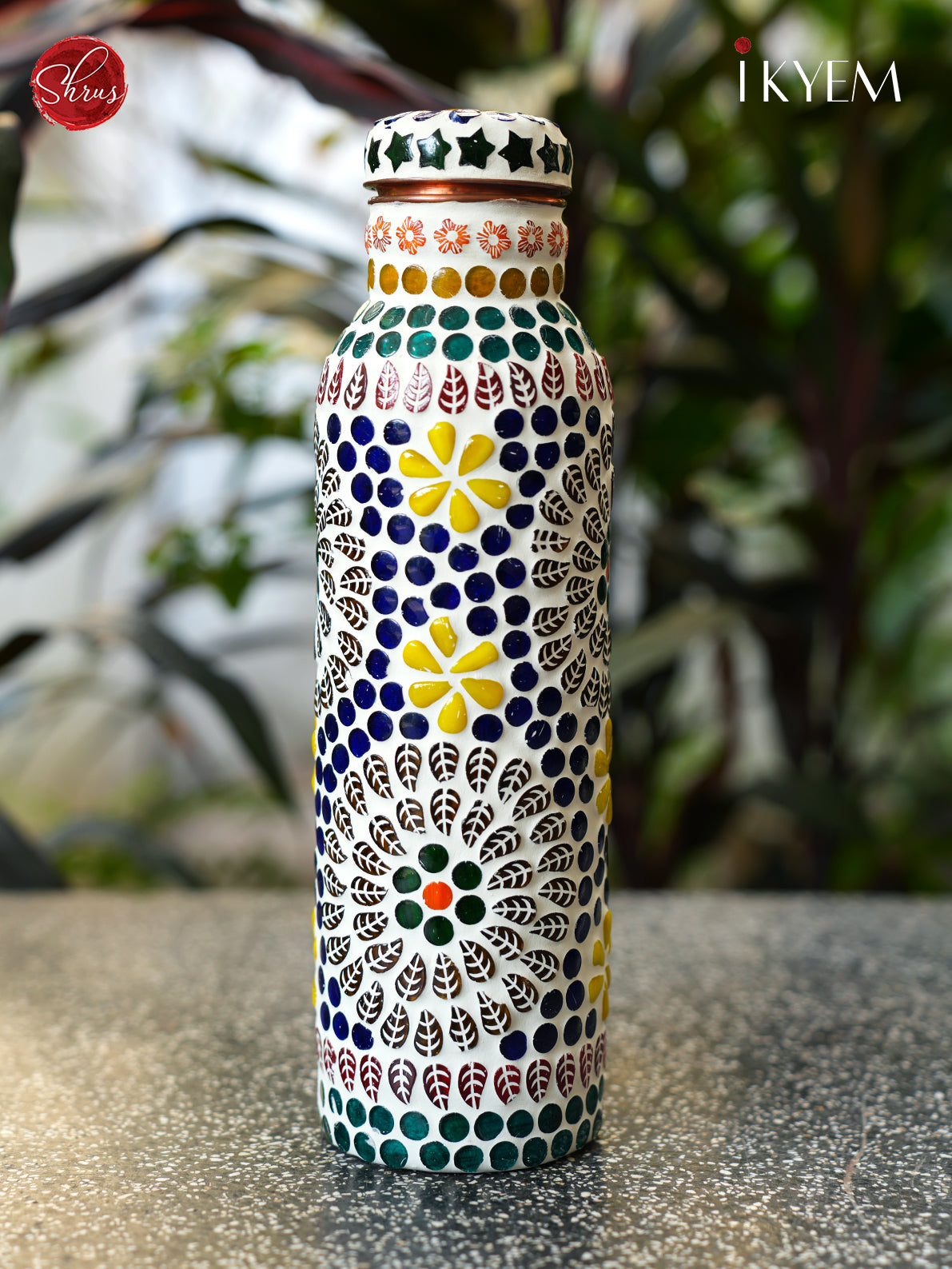 Hand Painted Copper Bottle