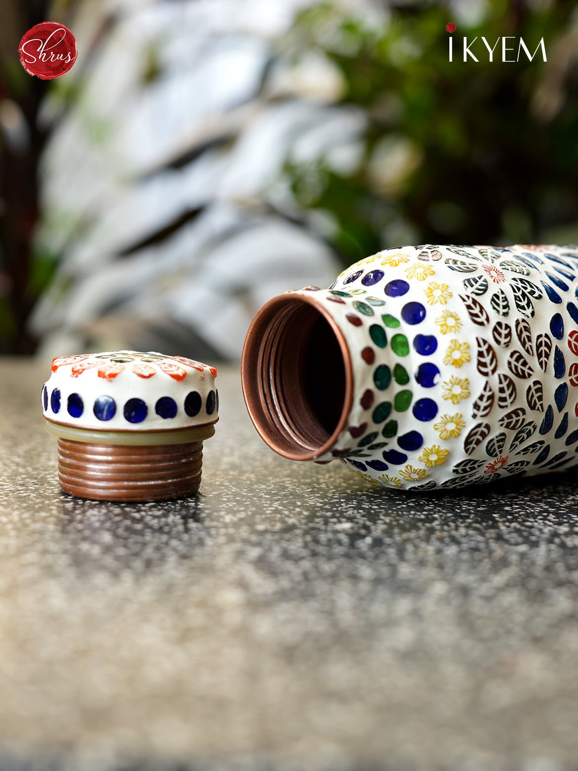 Hand Painted Copper Water Bottle