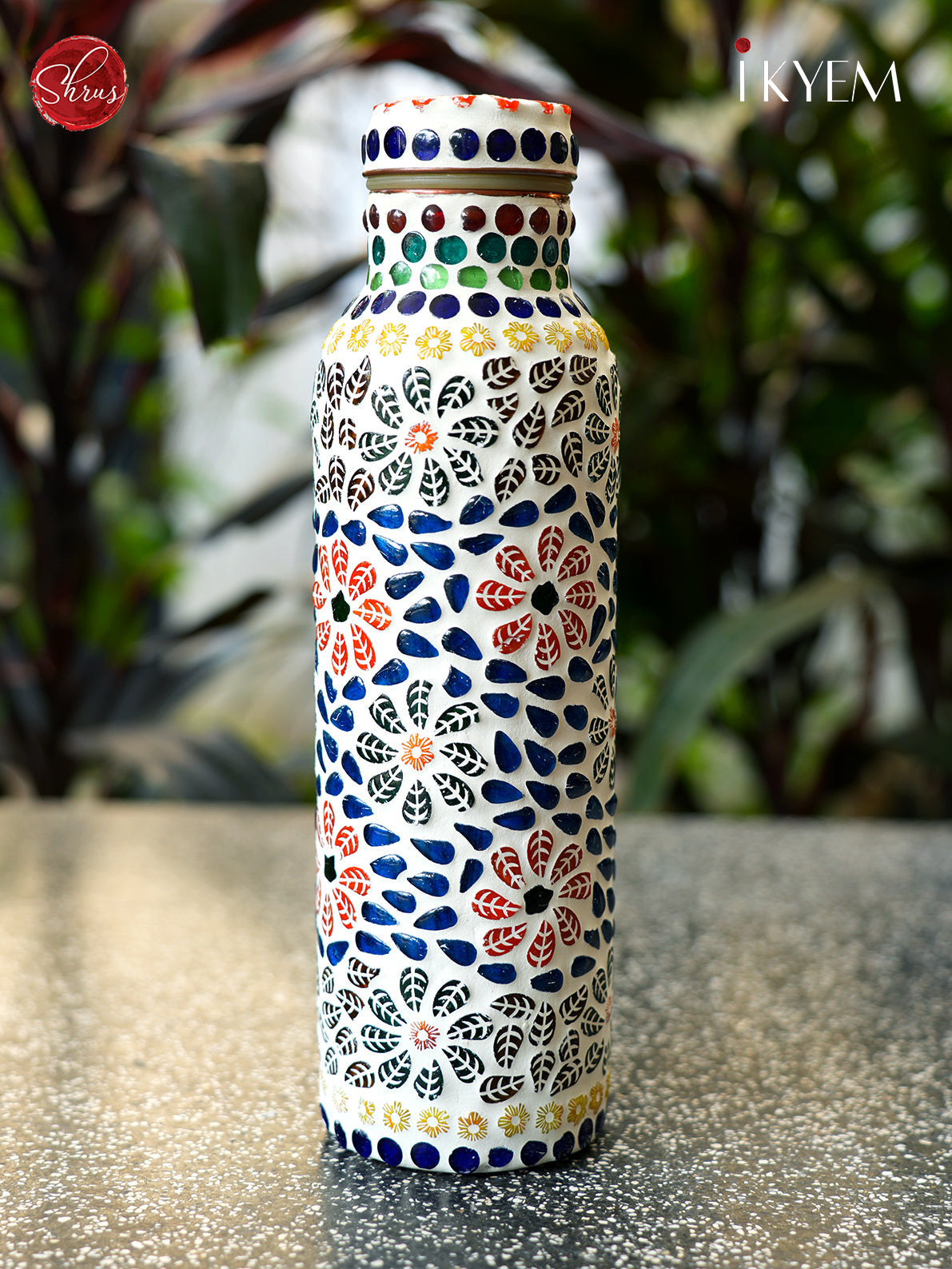 Hand Painted Copper Water Bottle