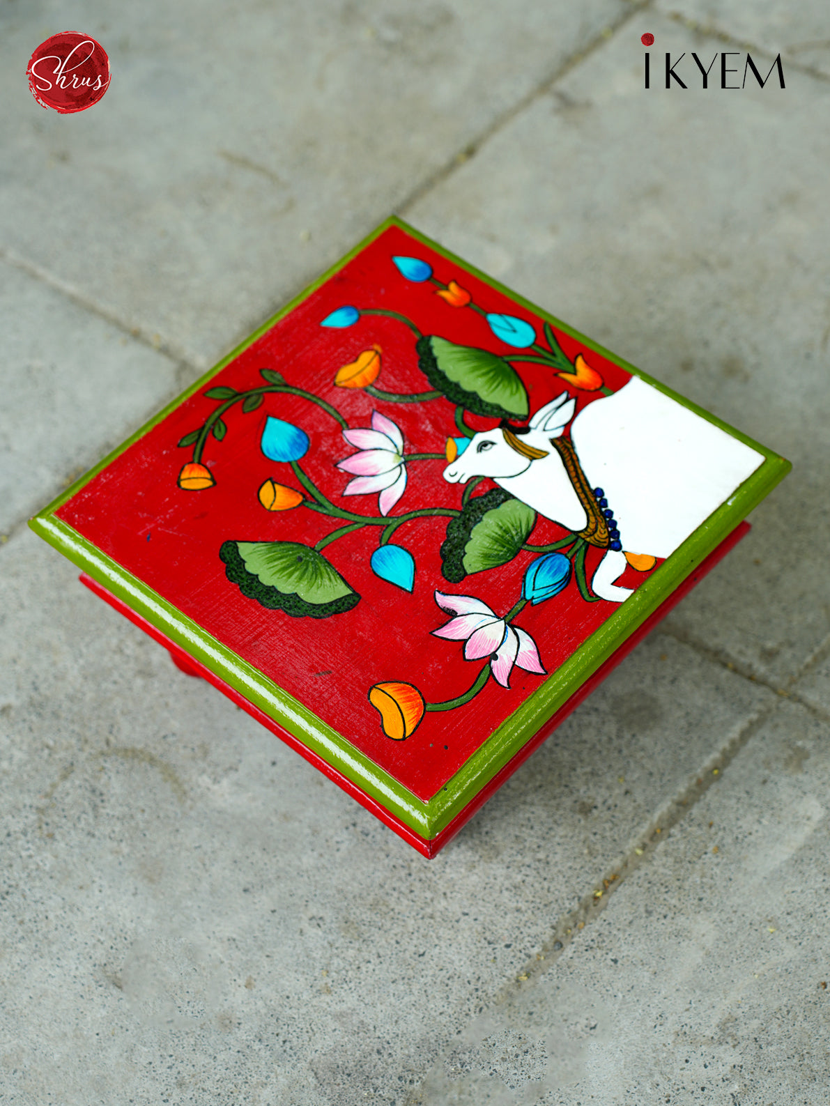 Wooden Hand Painted Pichwai Chowki