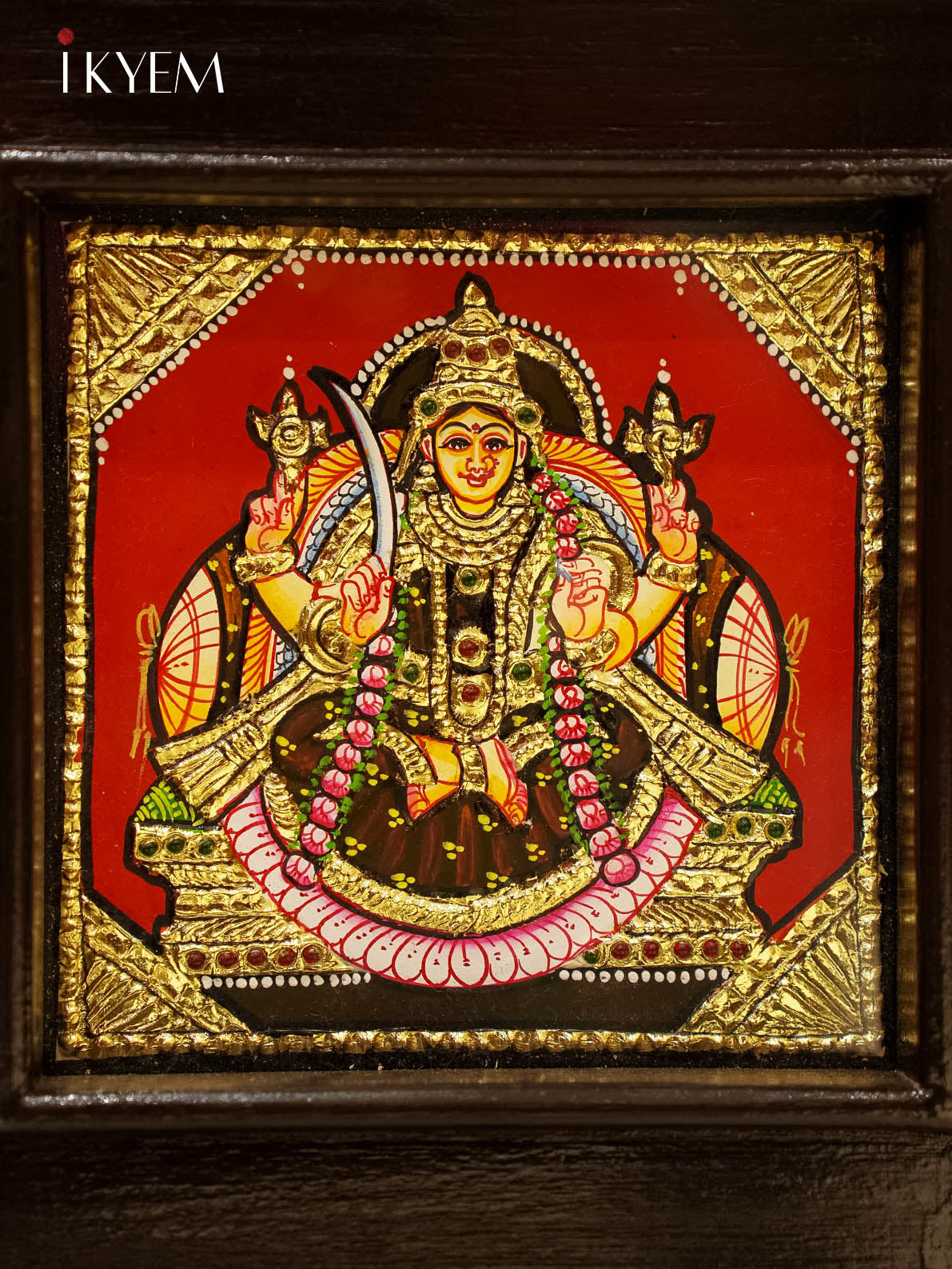 Ashtalakshmi - Tanjore Painting with Teak wood mani frame (29/25 Inches)