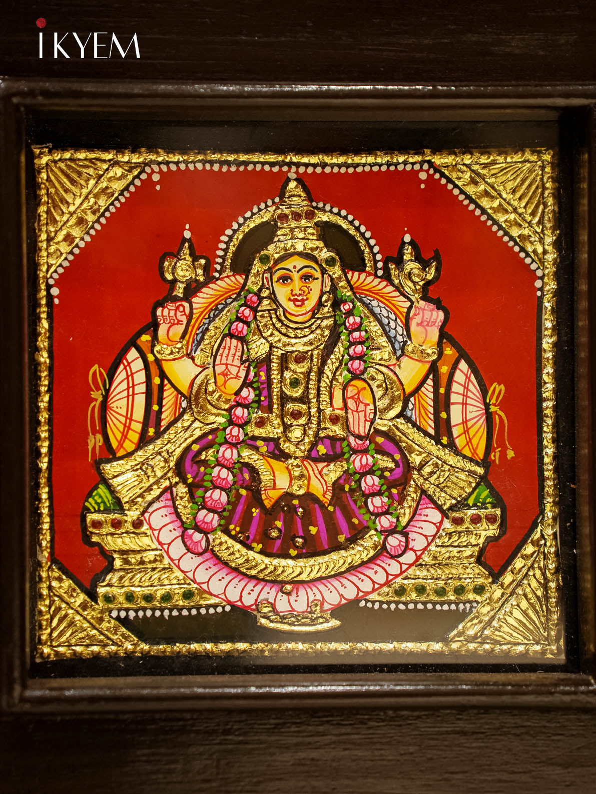 Ashtalakshmi - Tanjore Painting with Teak wood mani frame (29/25 Inches)