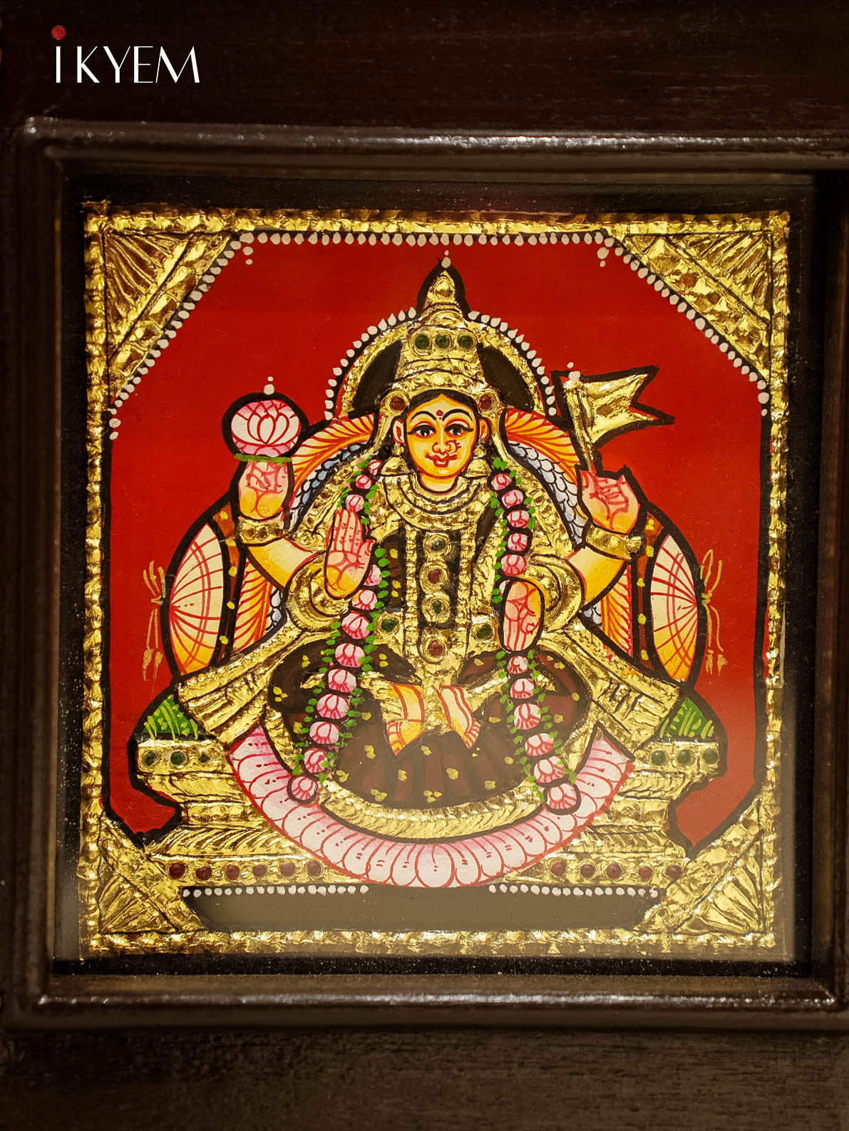 Ashtalakshmi - Tanjore Painting with Teak wood mani frame (29/25 Inches)