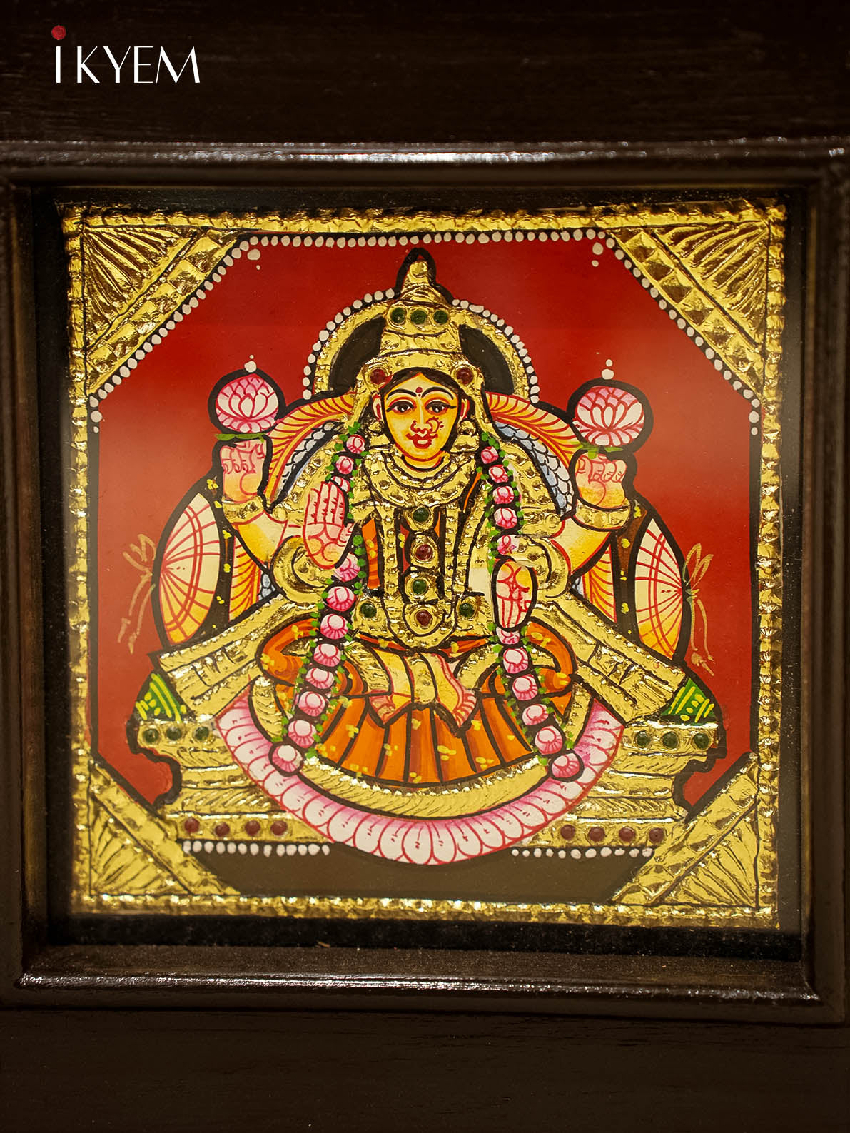 Ashtalakshmi - Tanjore Painting with Teak wood mani frame (29/25 Inches)