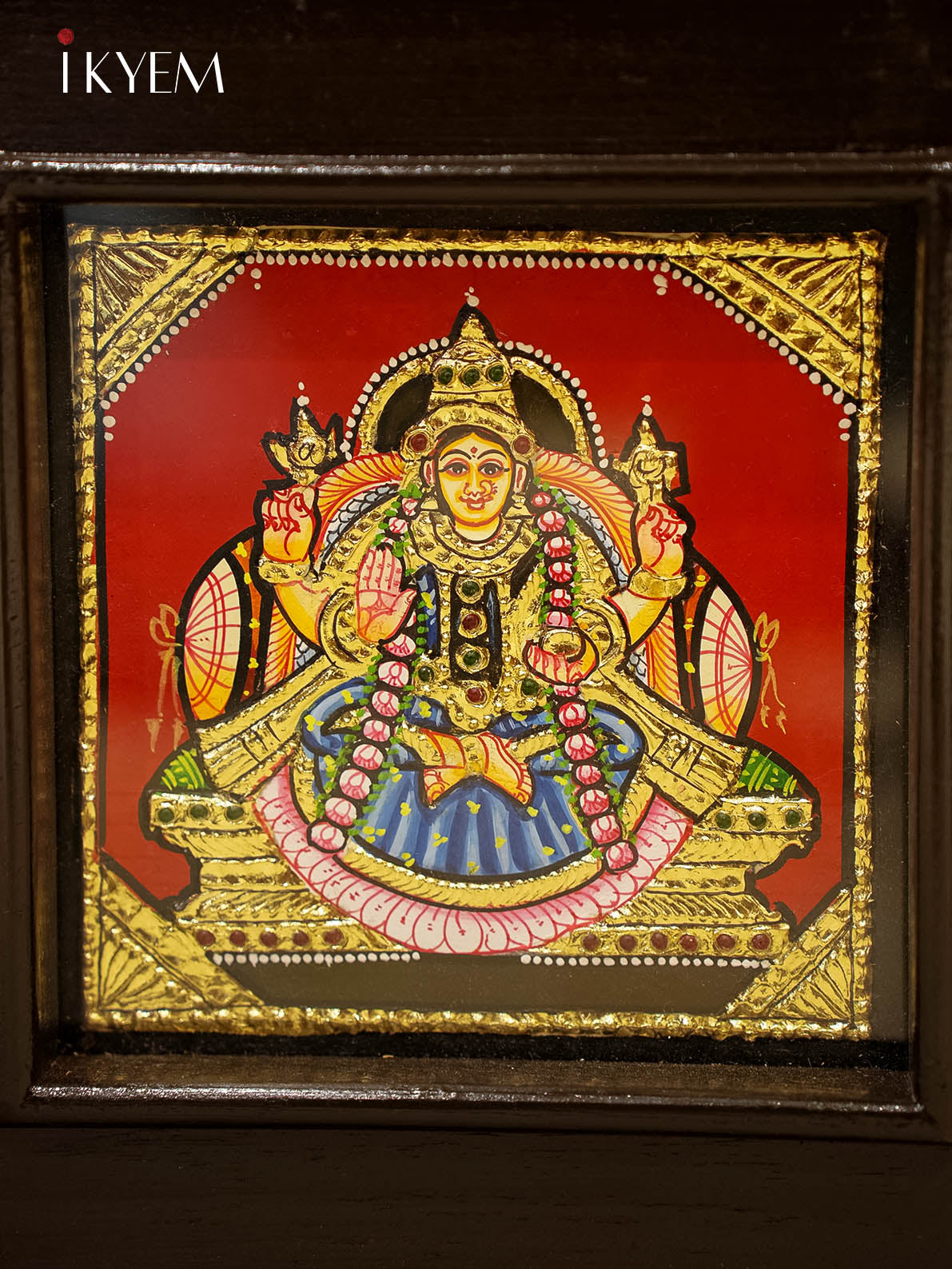 Ashtalakshmi - Tanjore Painting with Teak wood mani frame (29/25 Inches)