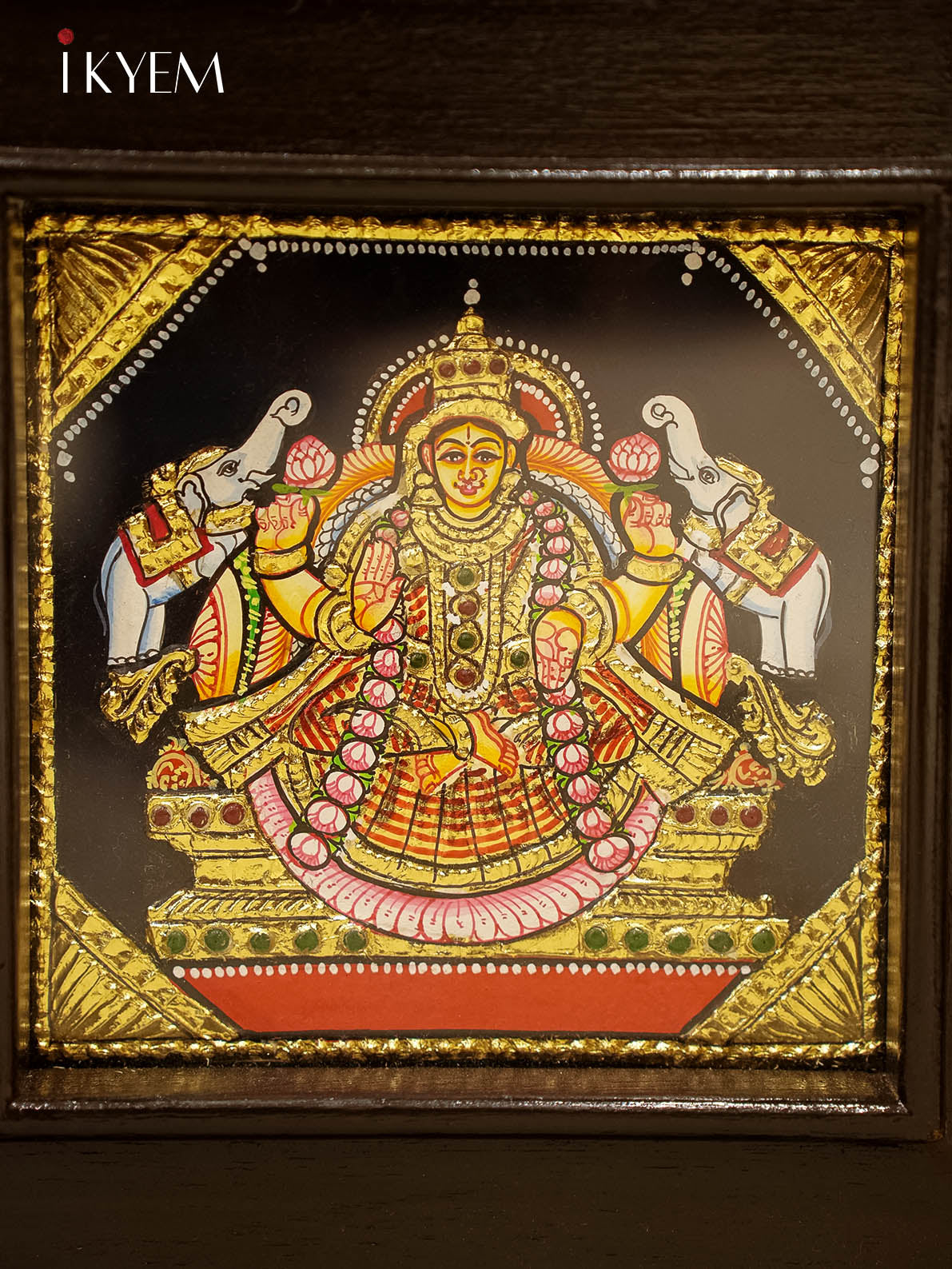 Ashtalakshmi - Tanjore Painting with Teak wood mani frame (29/25 Inches)