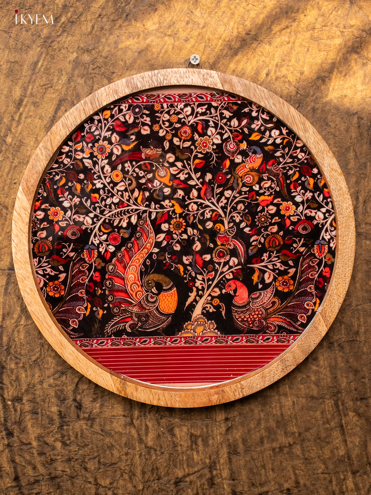 Wooden Digital Printed Wall Hanging Plate - 10 inch - Kalamkari - KA11170