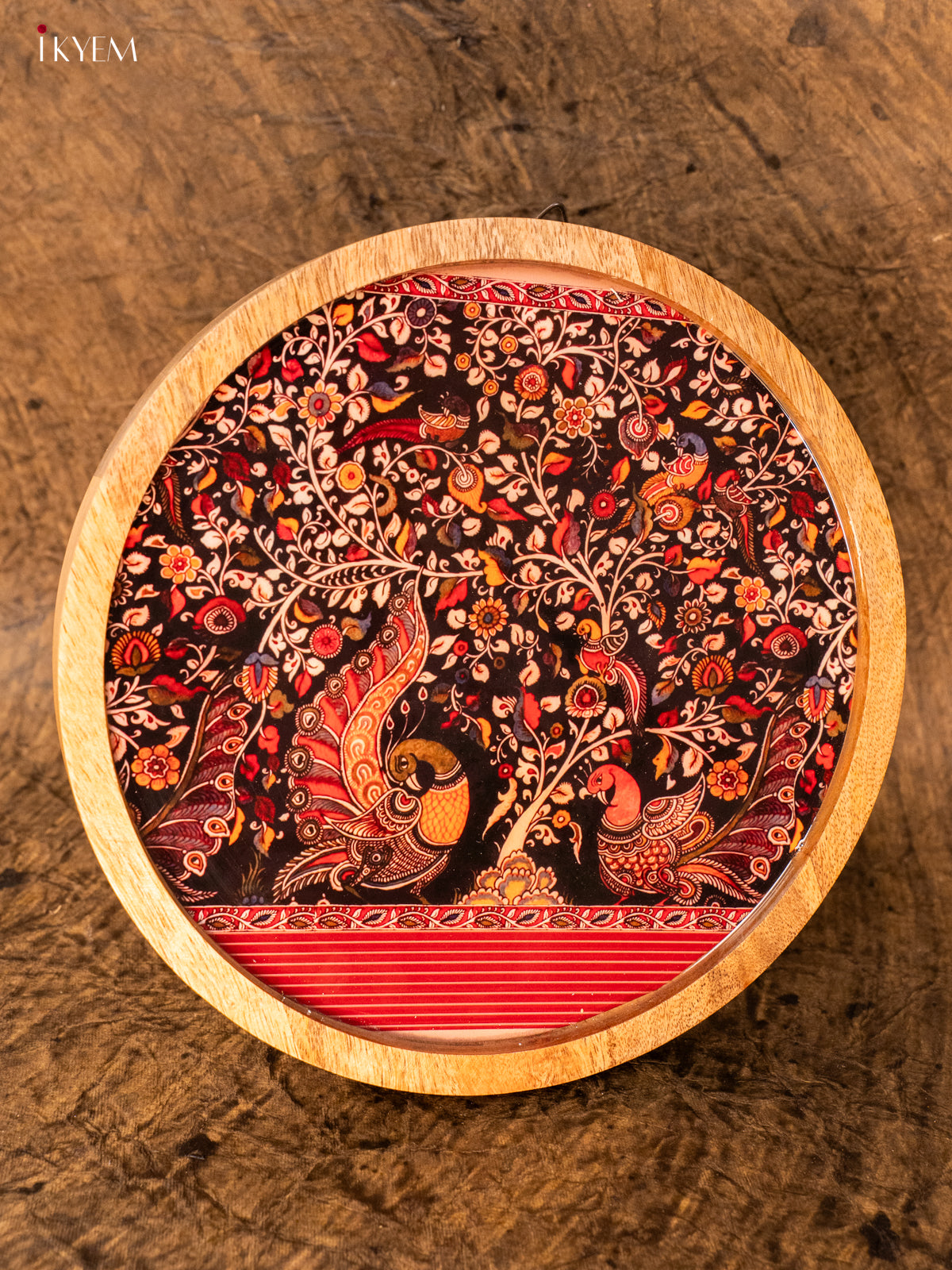 Wooden Digital Printed Wall Hanging Plate - 10 inch - Kalamkari - KA11170