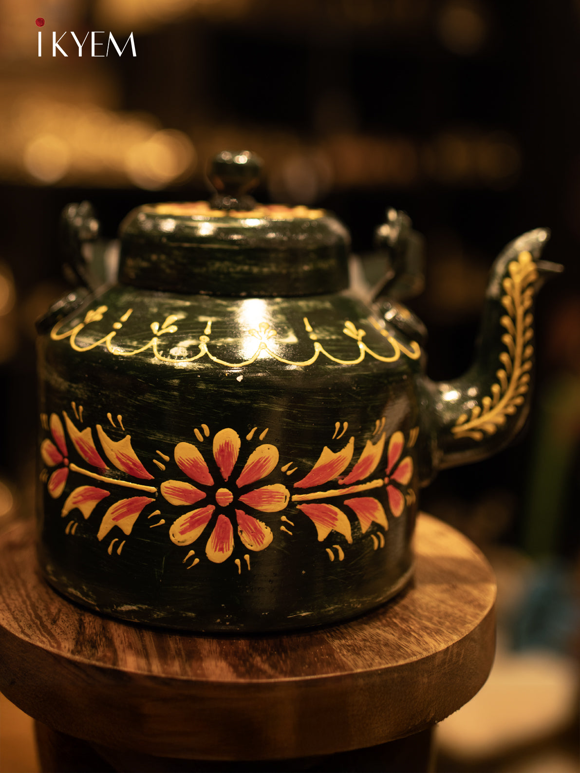 HAND PAINTED KETTLE - METAL