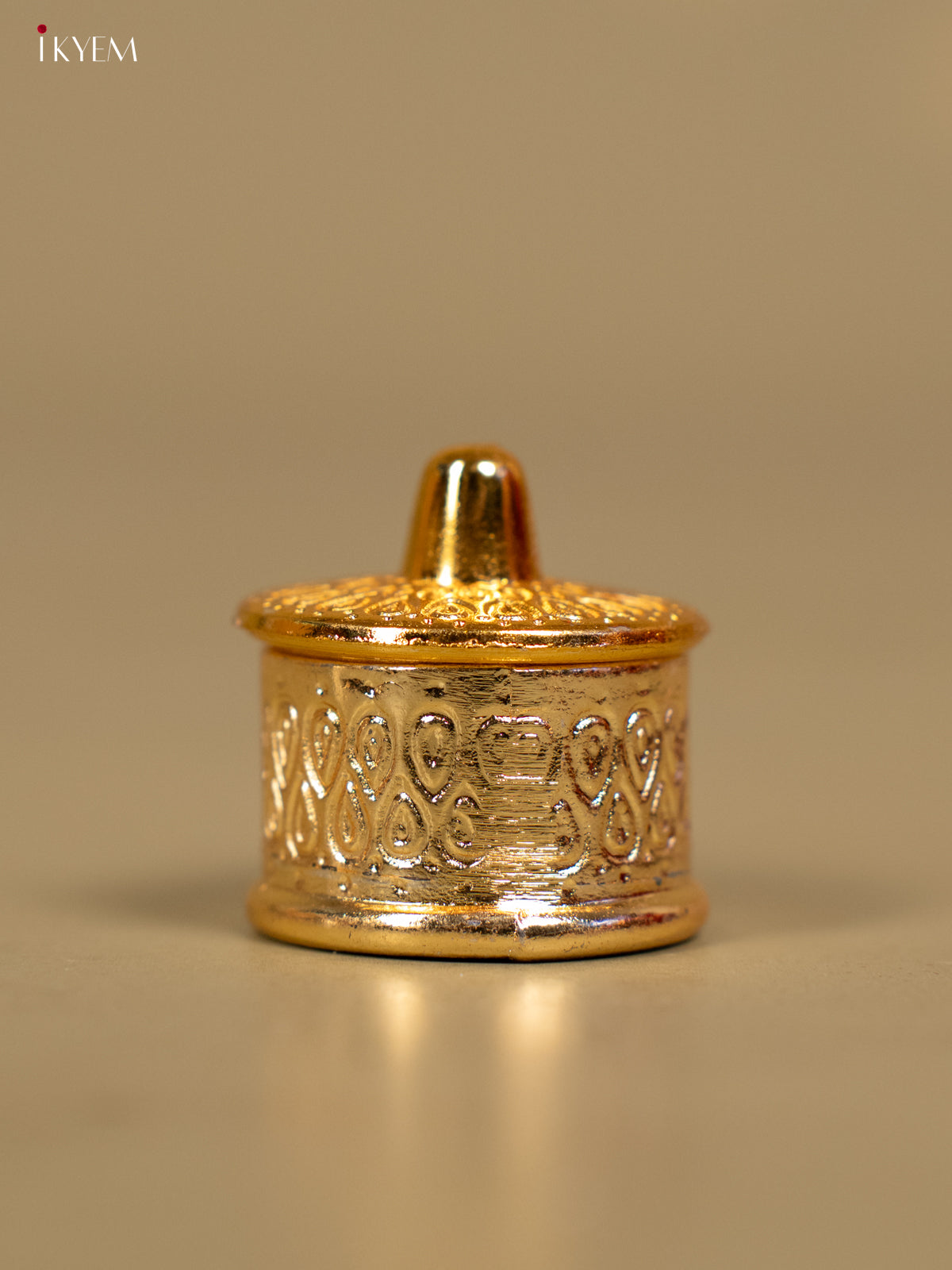 Gold Plated Kumkum Box - KB11114