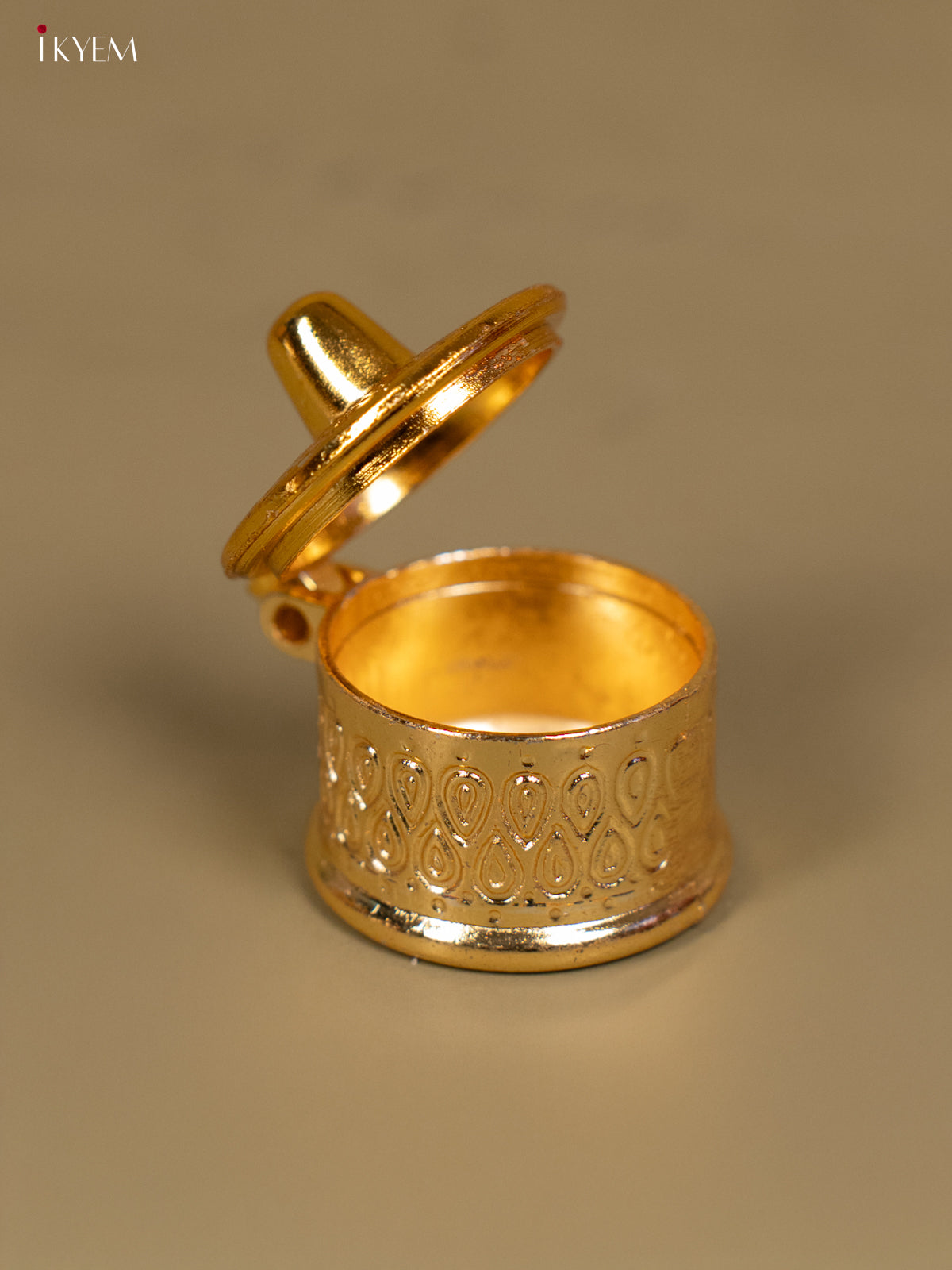 Gold Plated Kumkum Box - KB11114