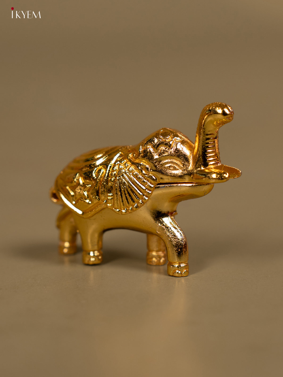 Gold Plated Elephant Kumkum Holder - KB11113