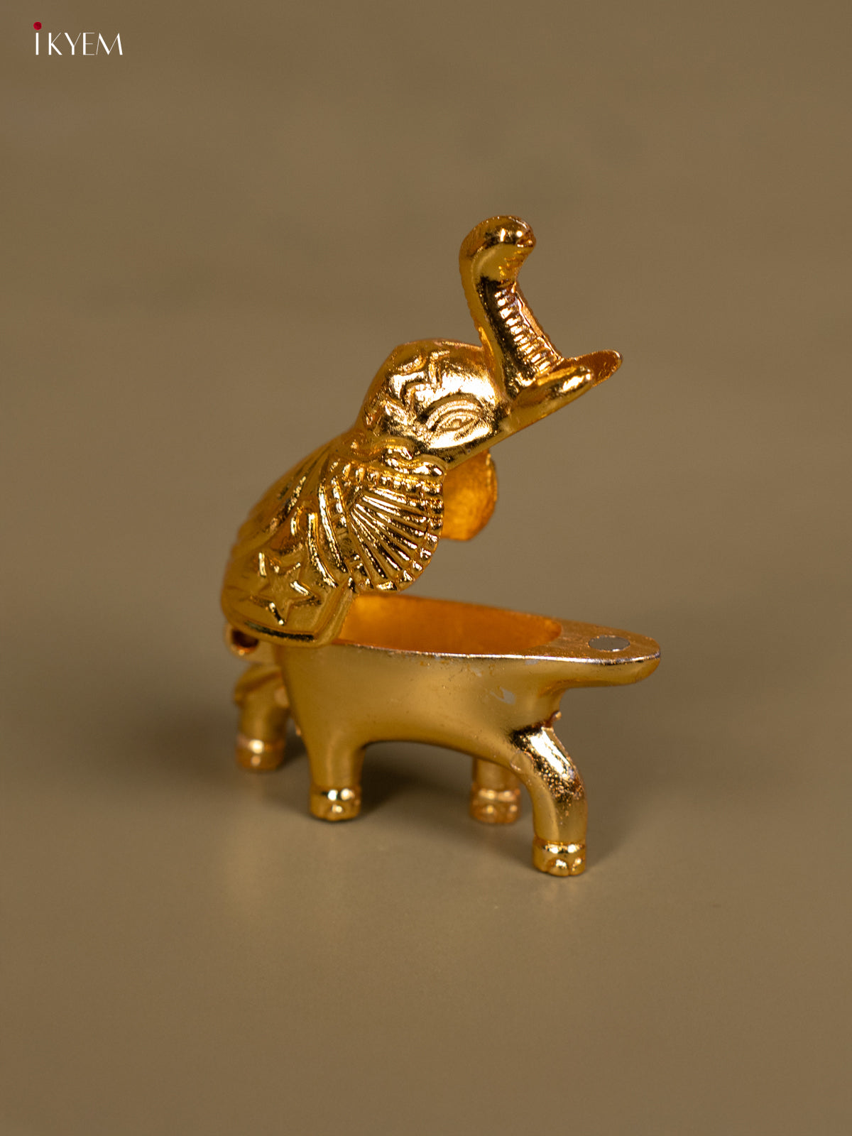 Gold Plated Elephant Kumkum Holder - KB11113