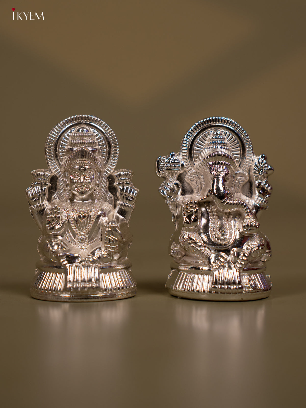 Silver Plated Lakshmi Ganesh Idol - Set of 2 - KB11116