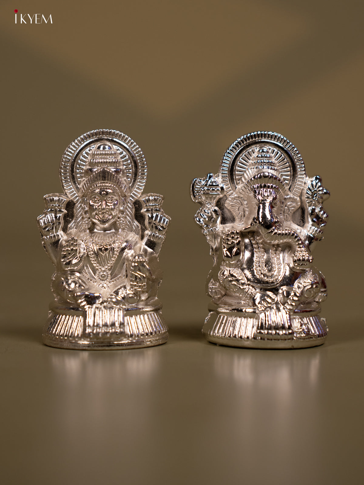 Silver Plated Lakshmi Ganesh Idol - Set of 2 - KB11116