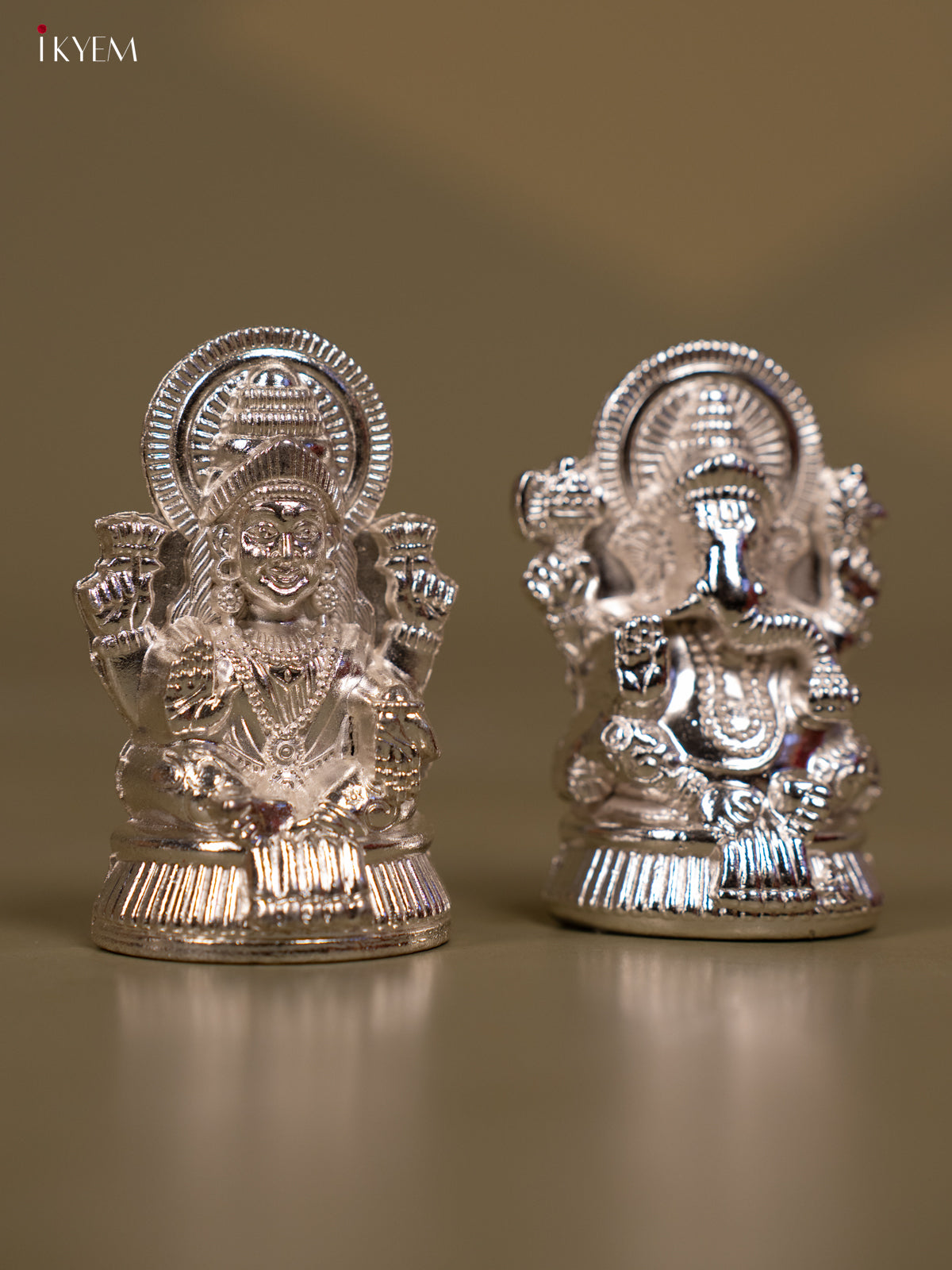 Silver Plated Lakshmi Ganesh Idol - Set of 2 - KB11116