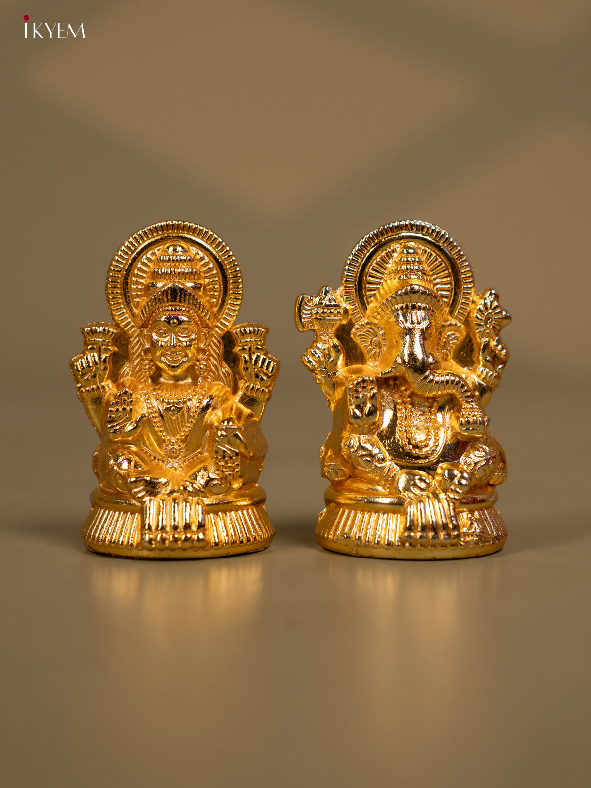 Gold Plated Lakshmi Ganesh Idol - Set of 2 - KB11115