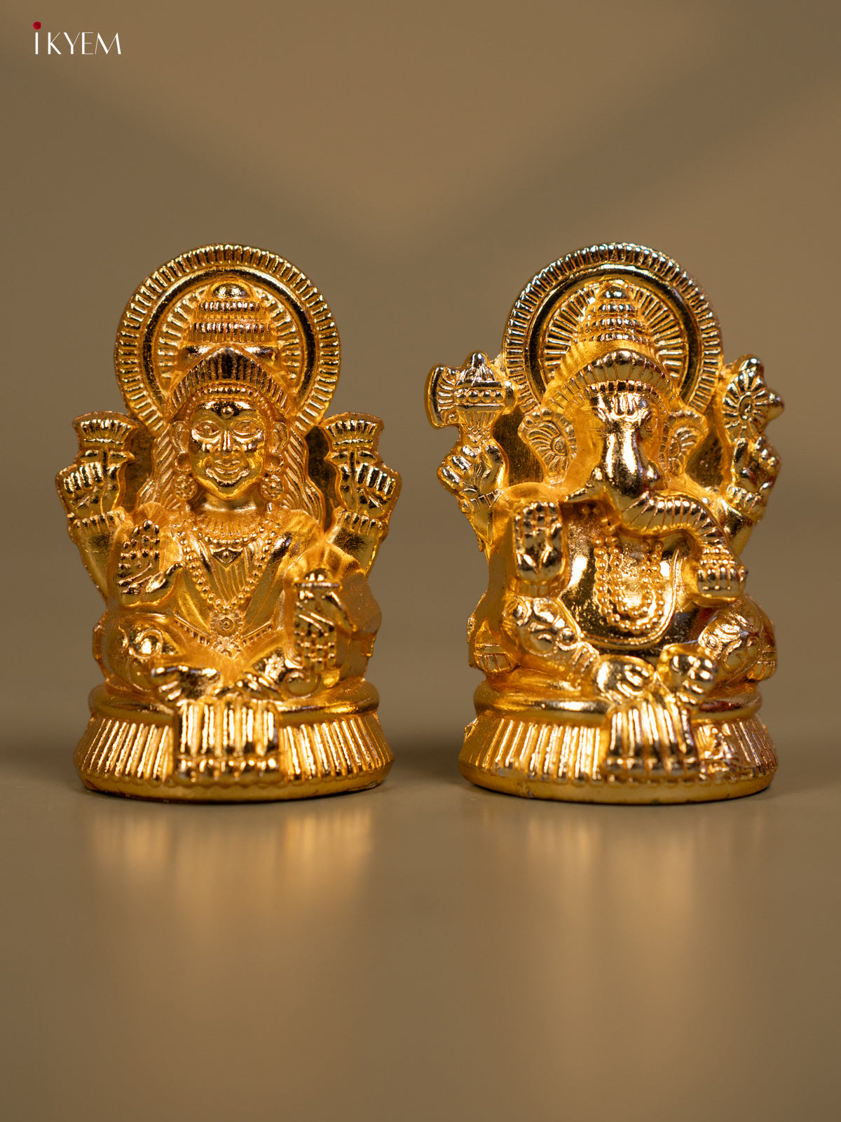 Gold Plated Lakshmi Ganesh Idol - Set of 2 - KB11115