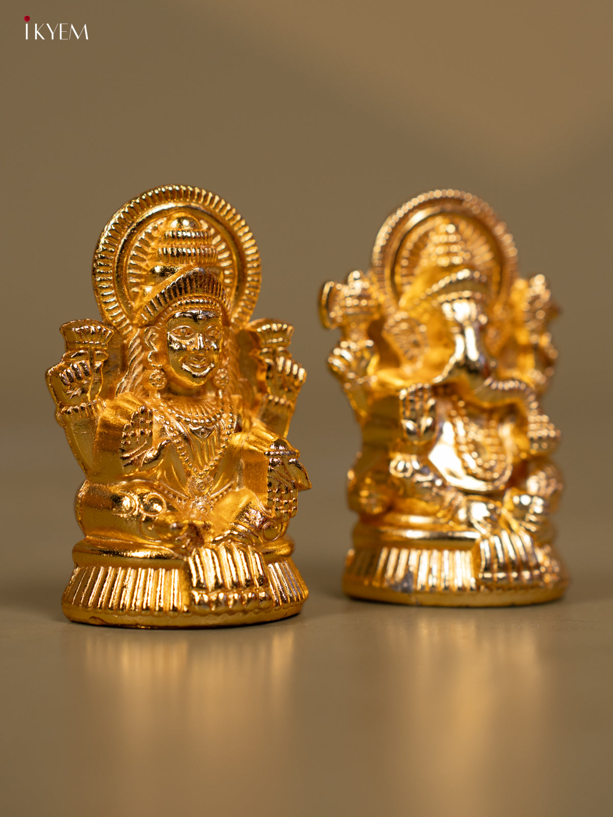 Gold Plated Lakshmi Ganesh Idol - Set of 2 - KB11115